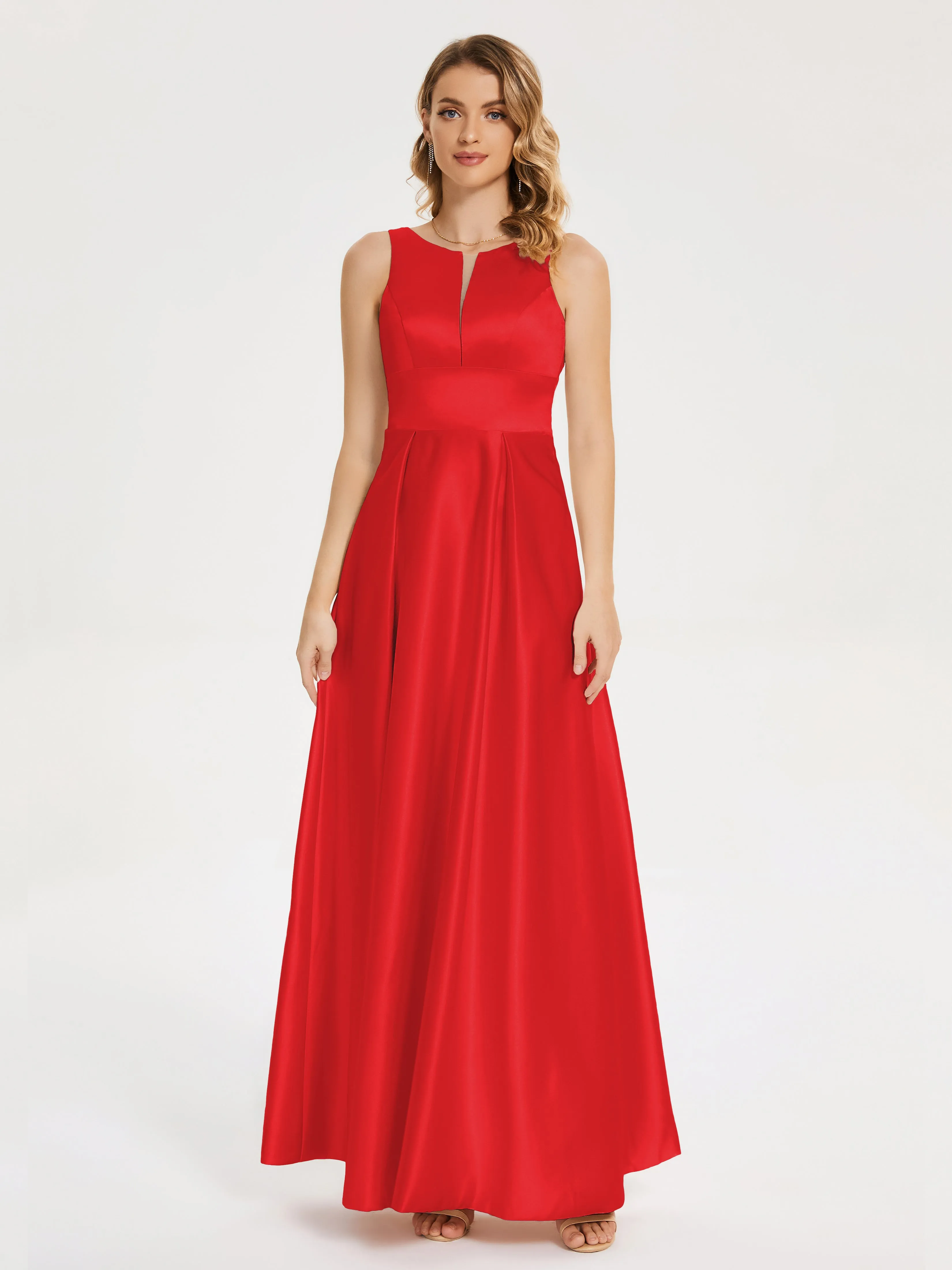 Modern A-line Satin Prom Dresses