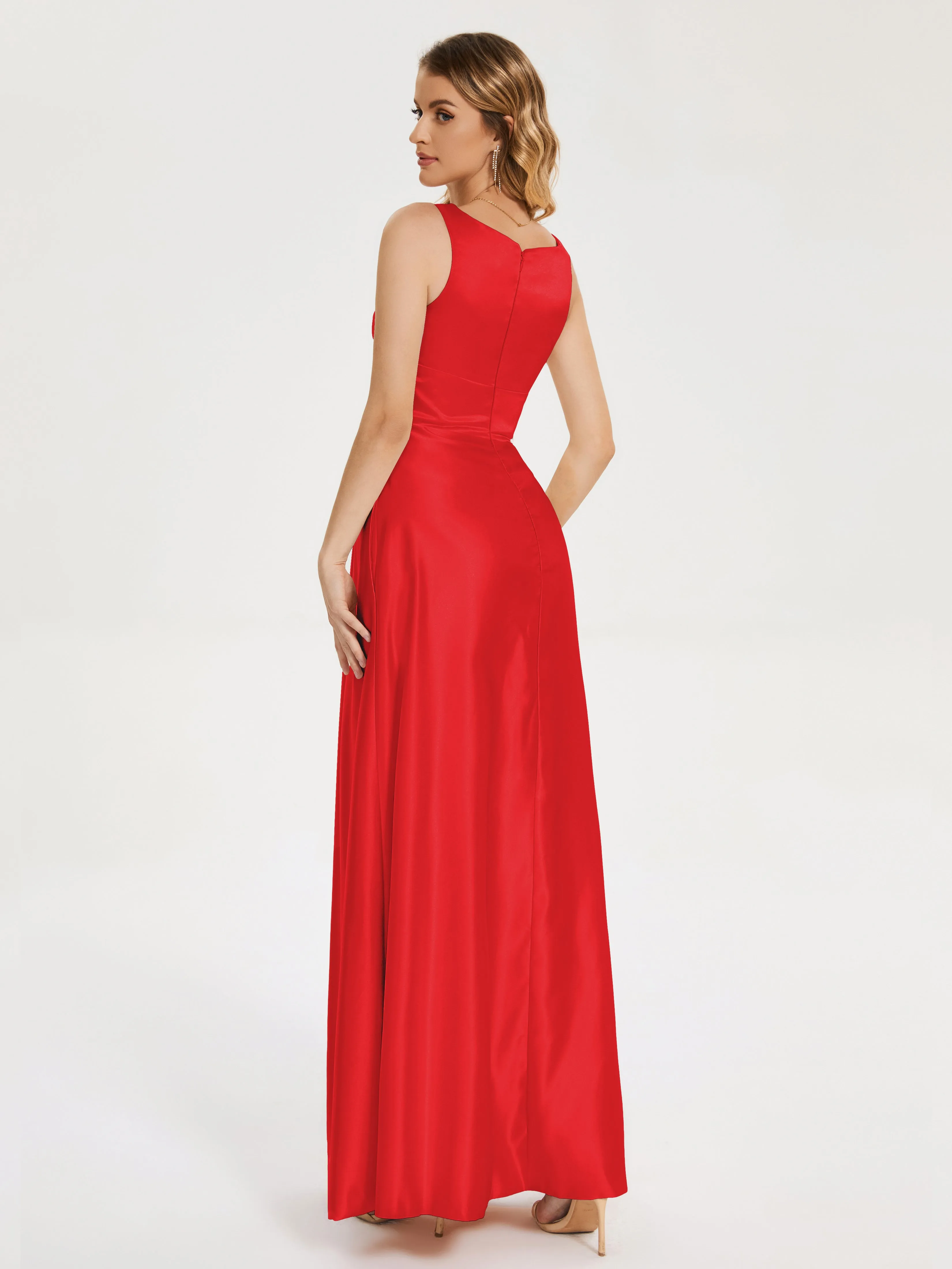 Modern A-line Satin Prom Dresses