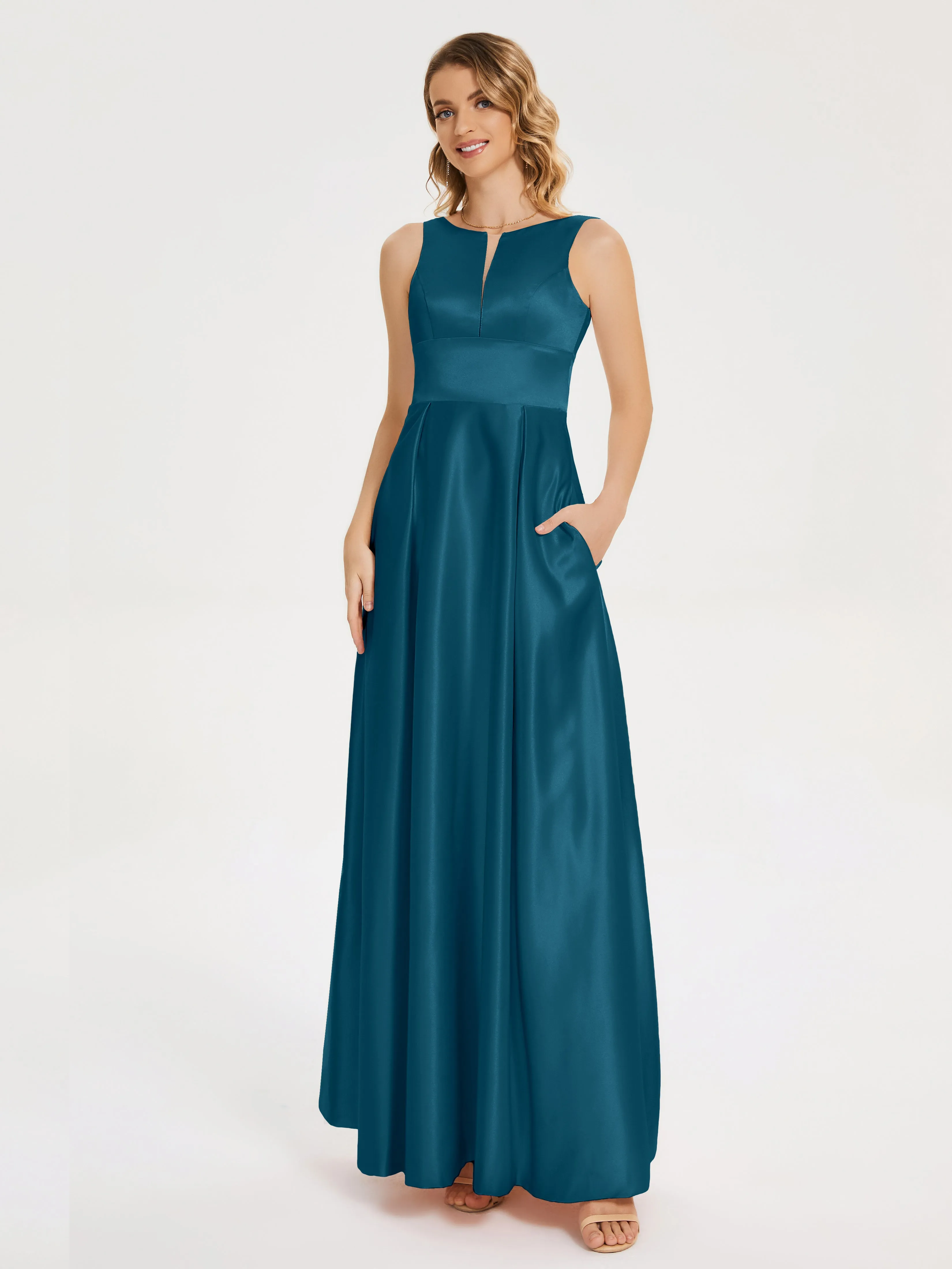 Modern A-line Satin Prom Dresses