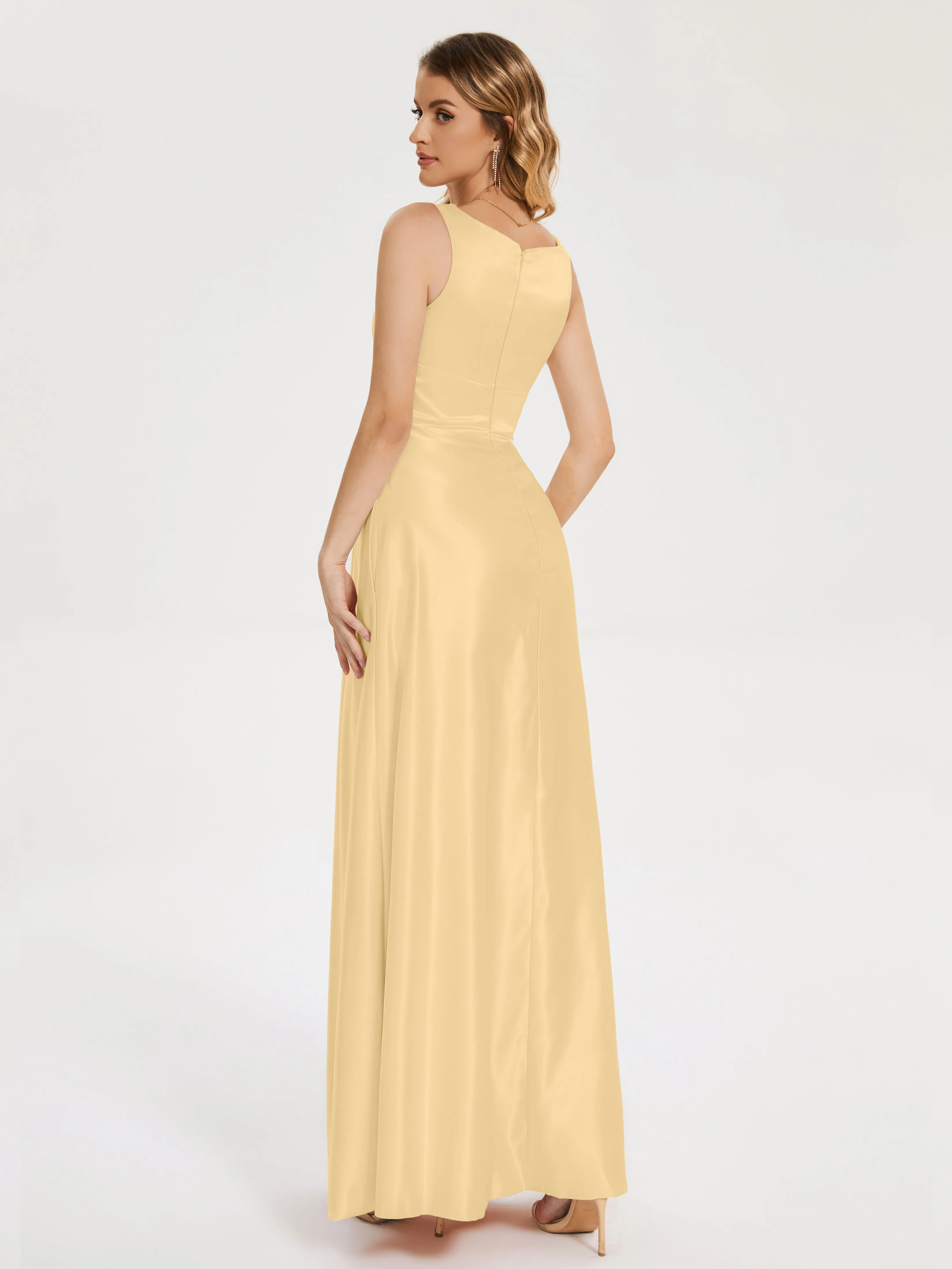 Modern A-line Satin Prom Dresses