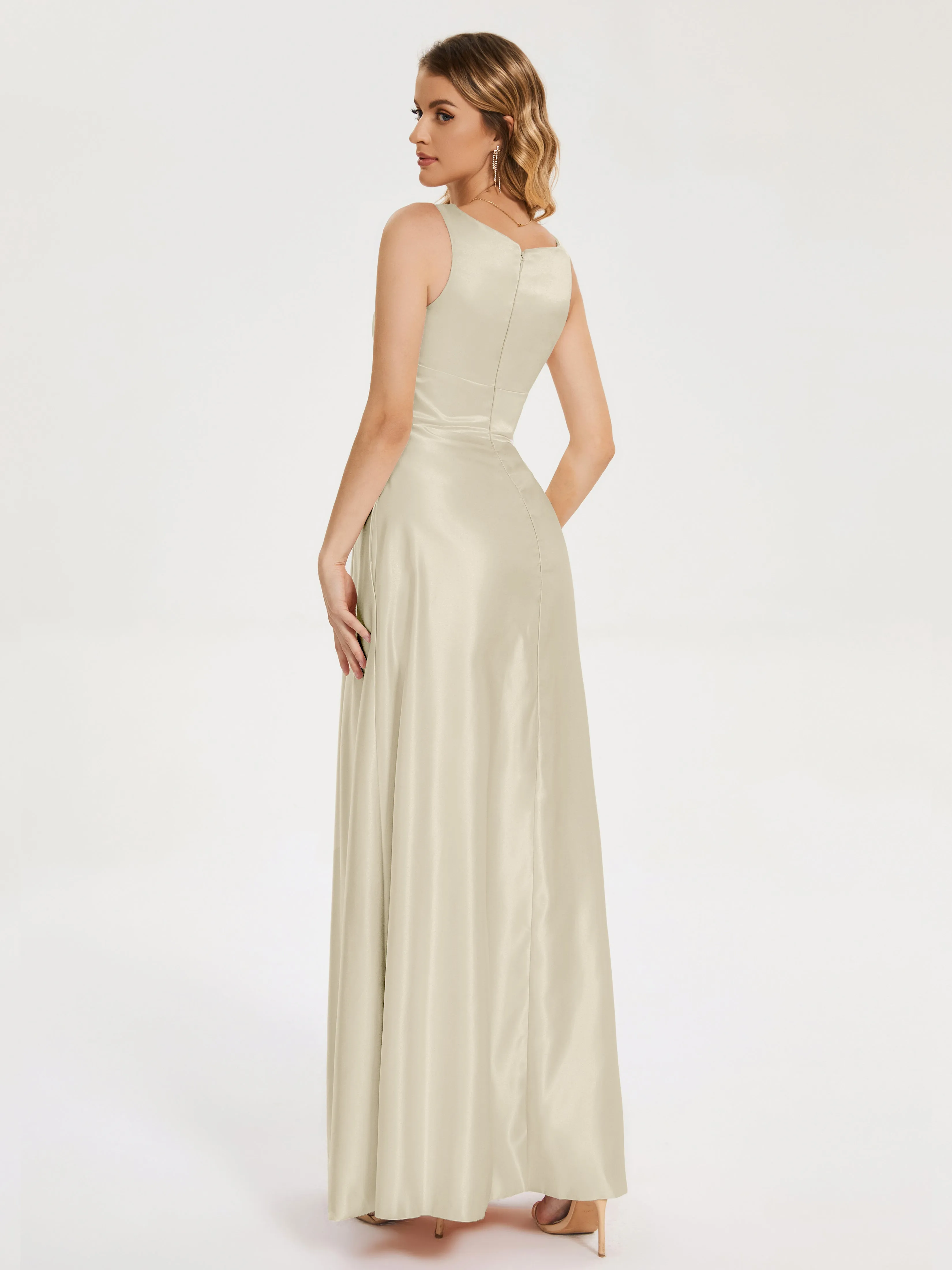 Modern A-line Satin Prom Dresses