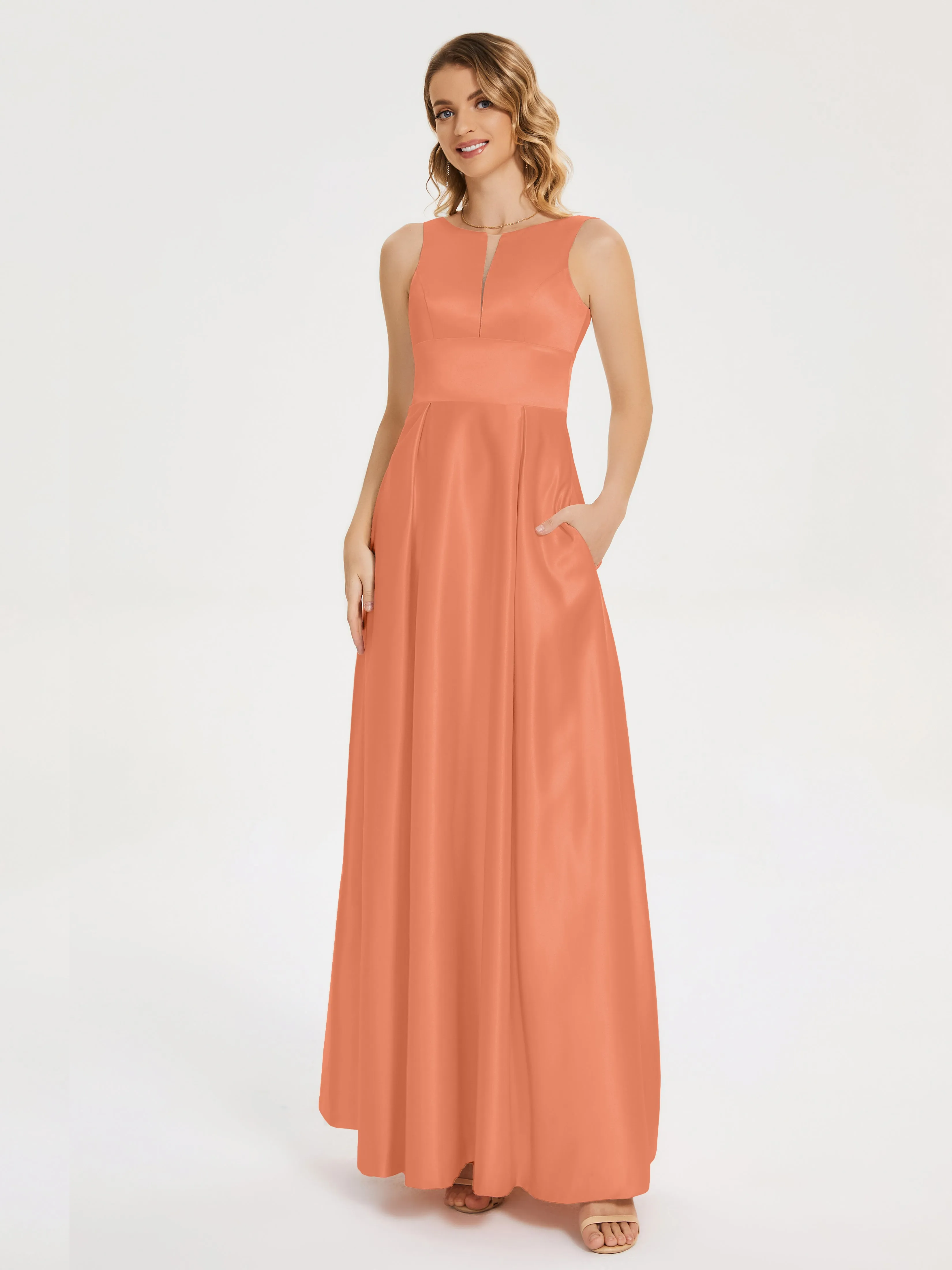 Modern A-line Satin Prom Dresses