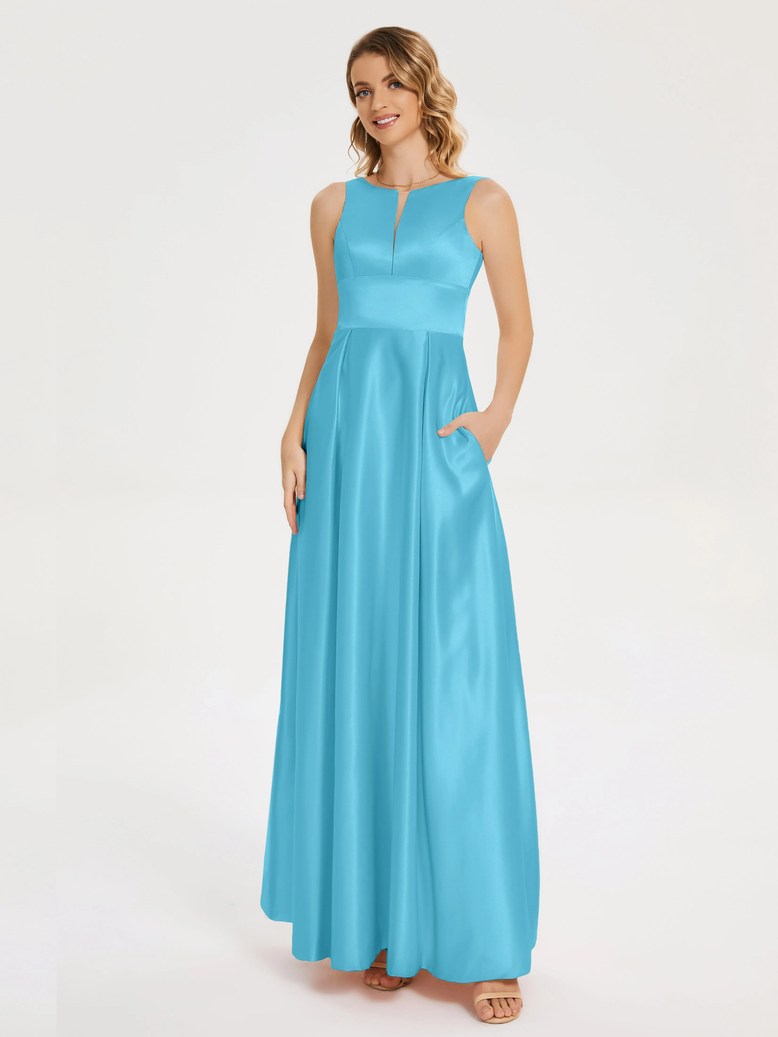 Modern A-line Satin Prom Dresses