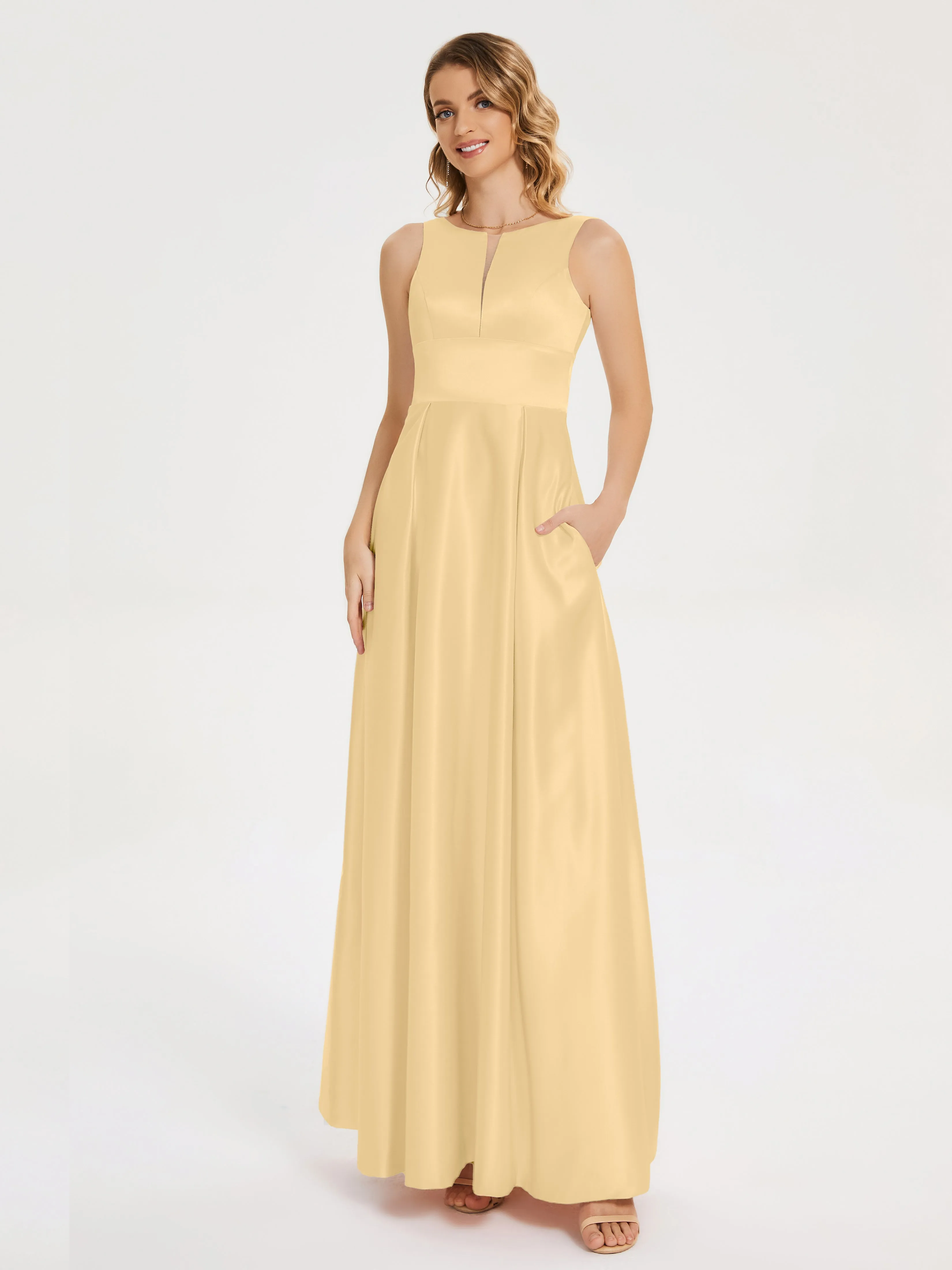 Modern A-line Satin Prom Dresses