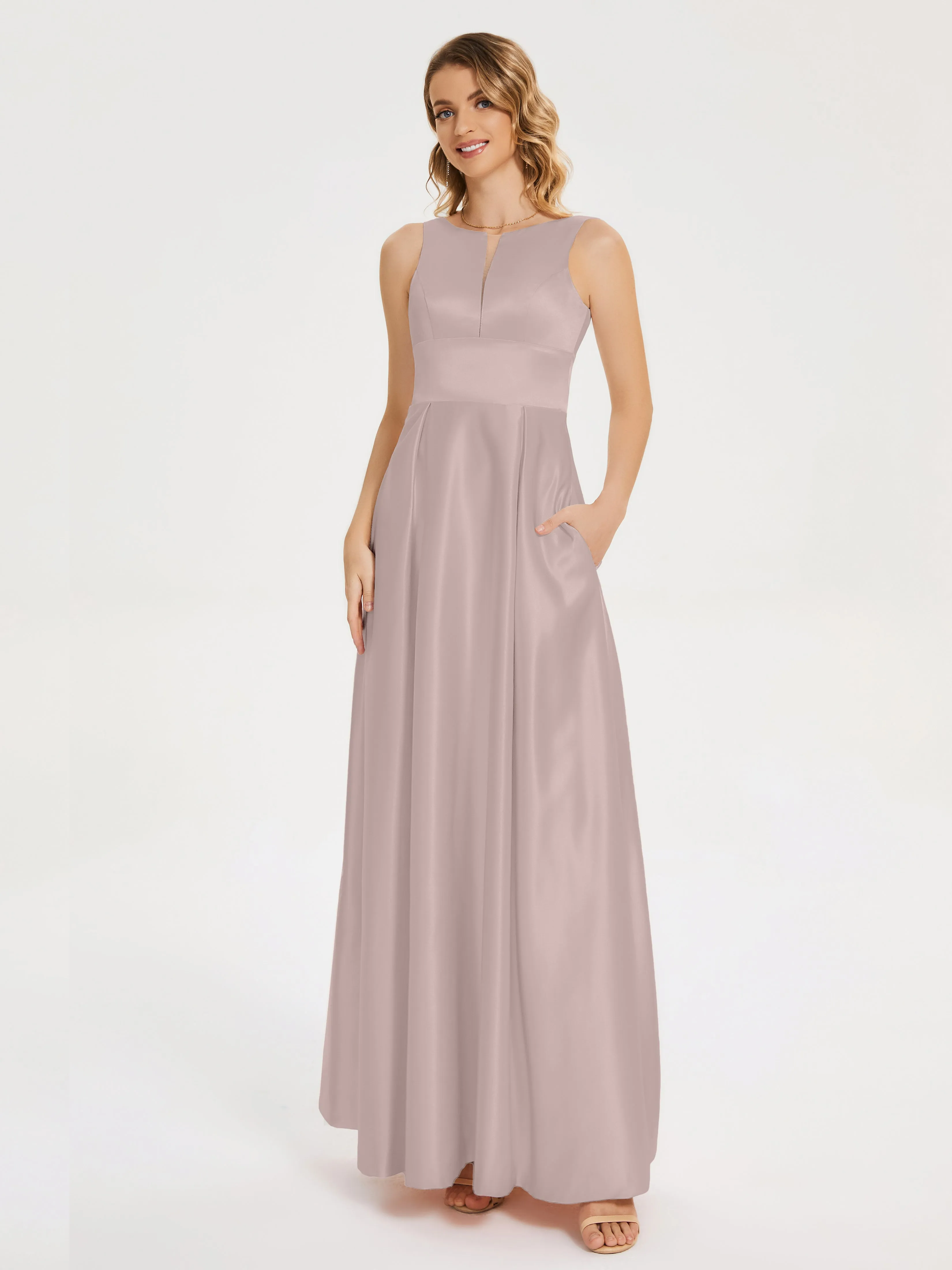 Modern A-line Satin Prom Dresses