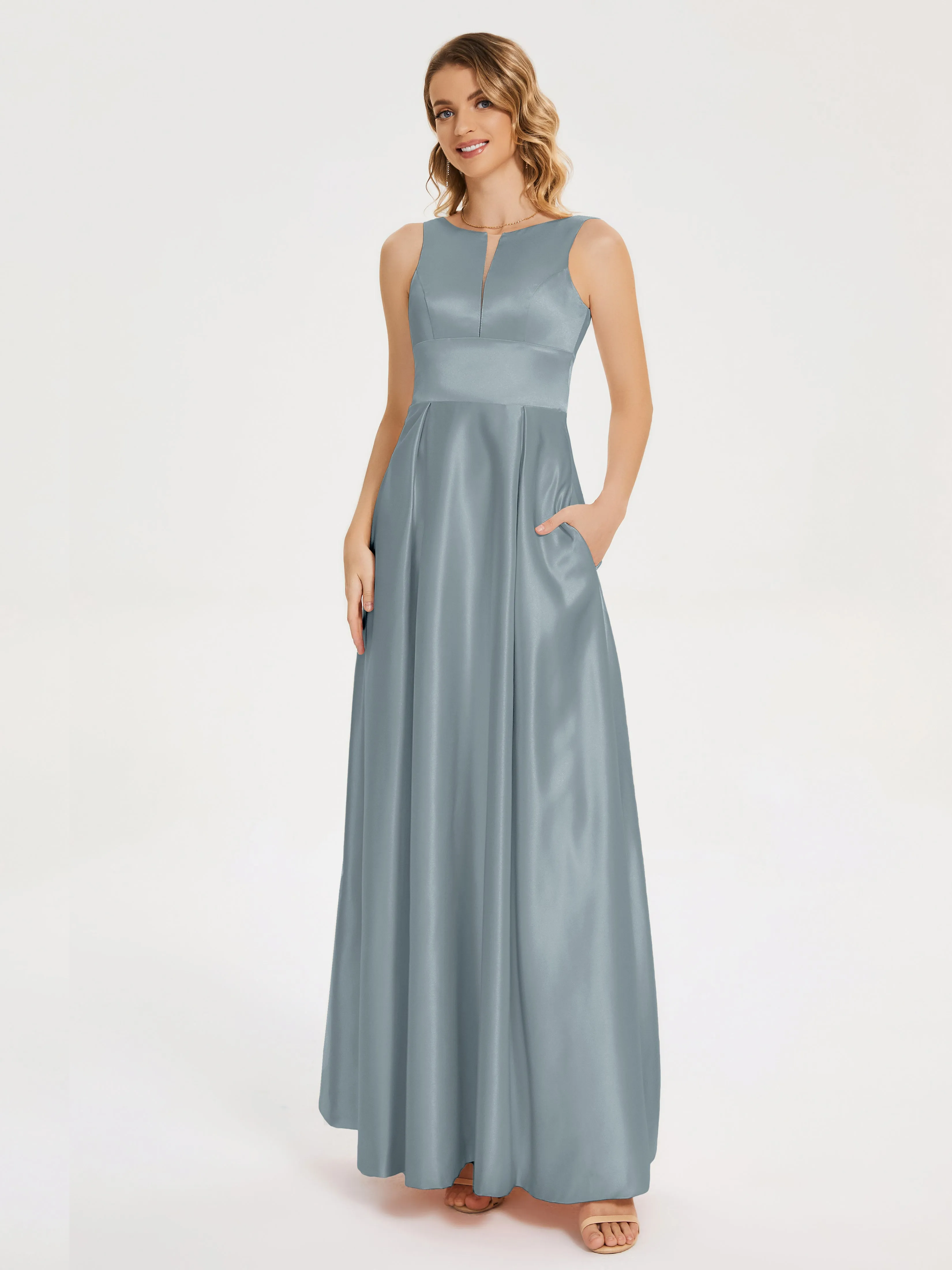 Modern A-line Satin Prom Dresses