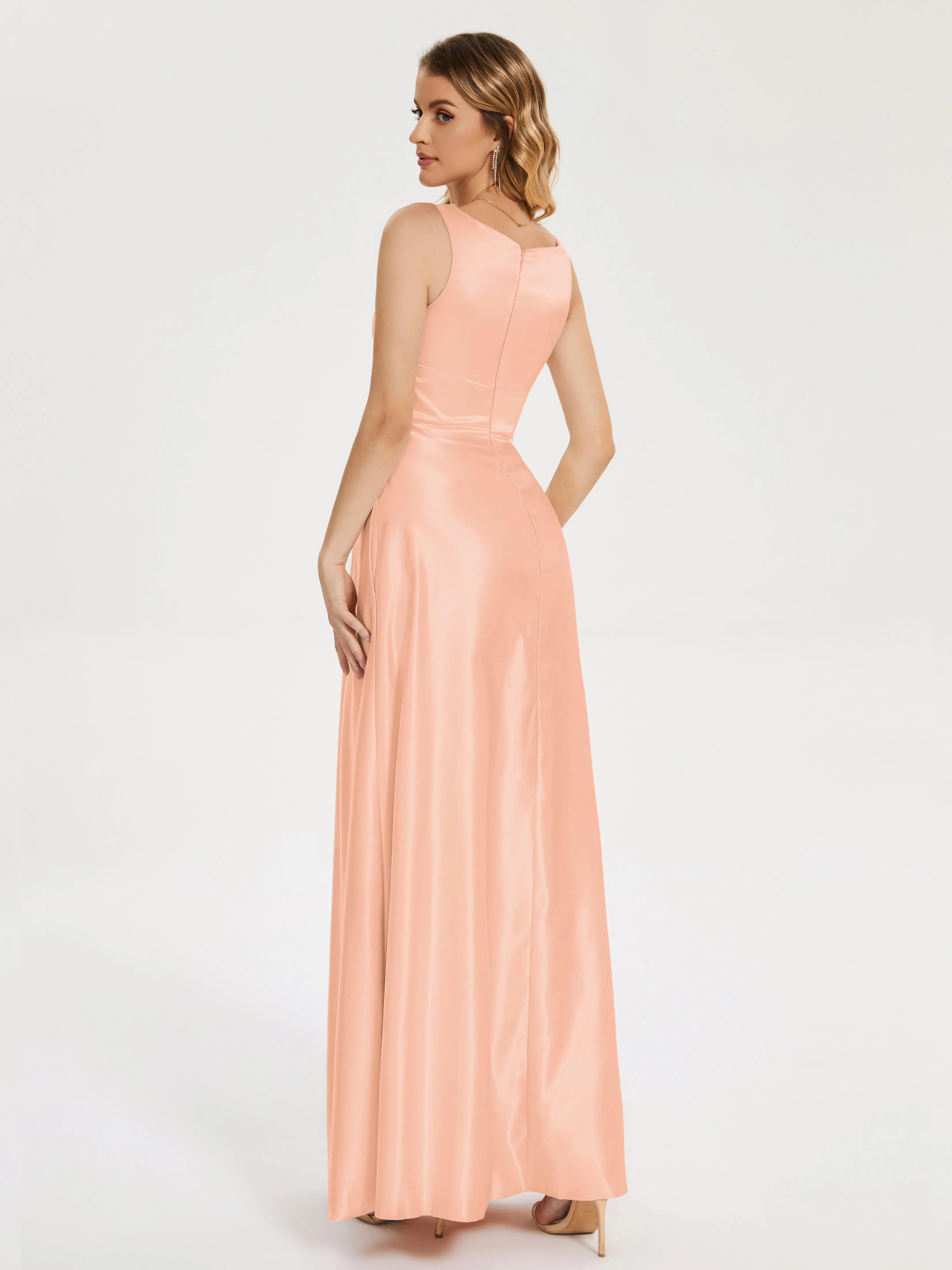 Modern A-line Satin Prom Dresses