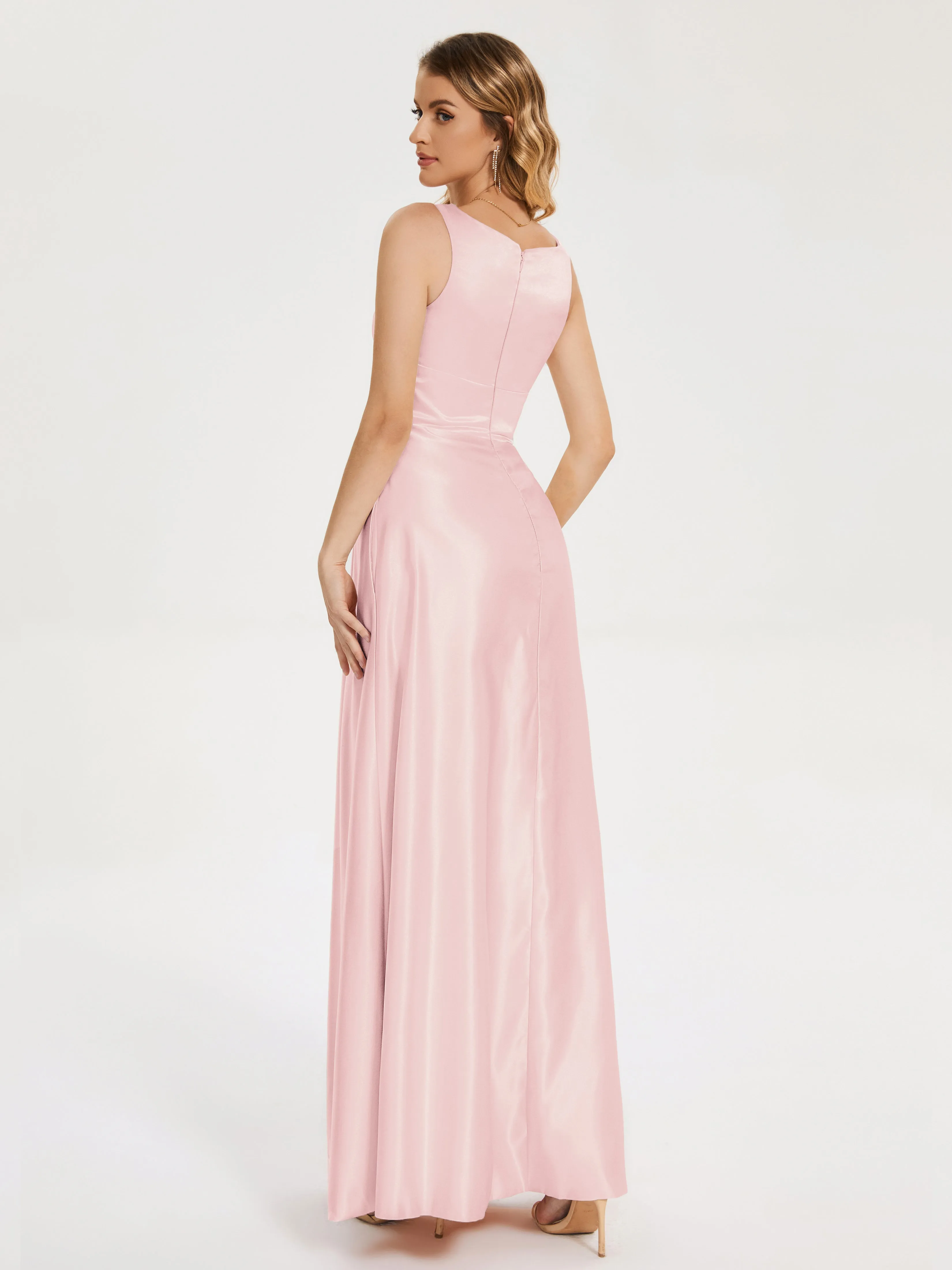 Modern A-line Satin Prom Dresses