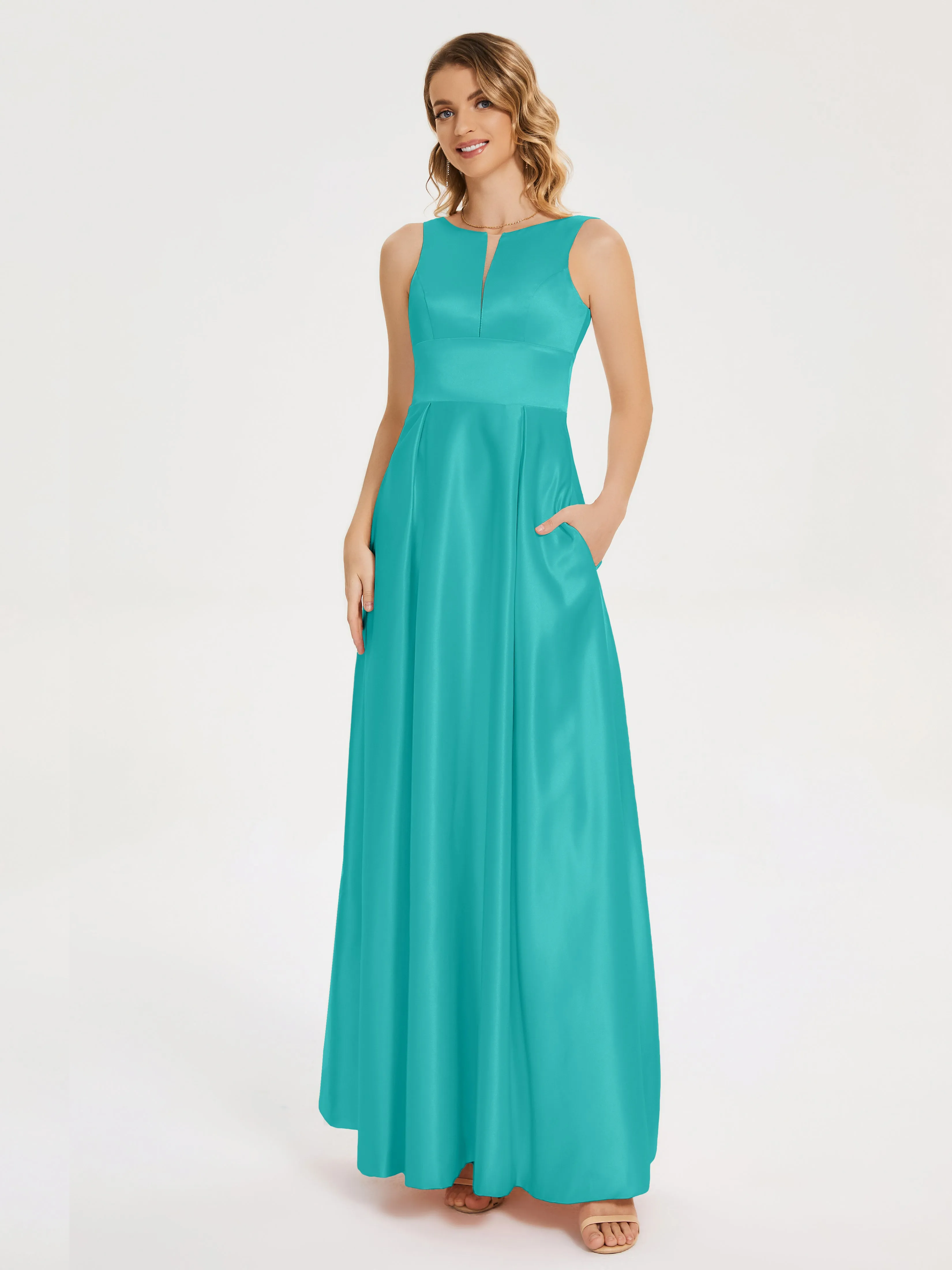 Modern A-line Satin Prom Dresses