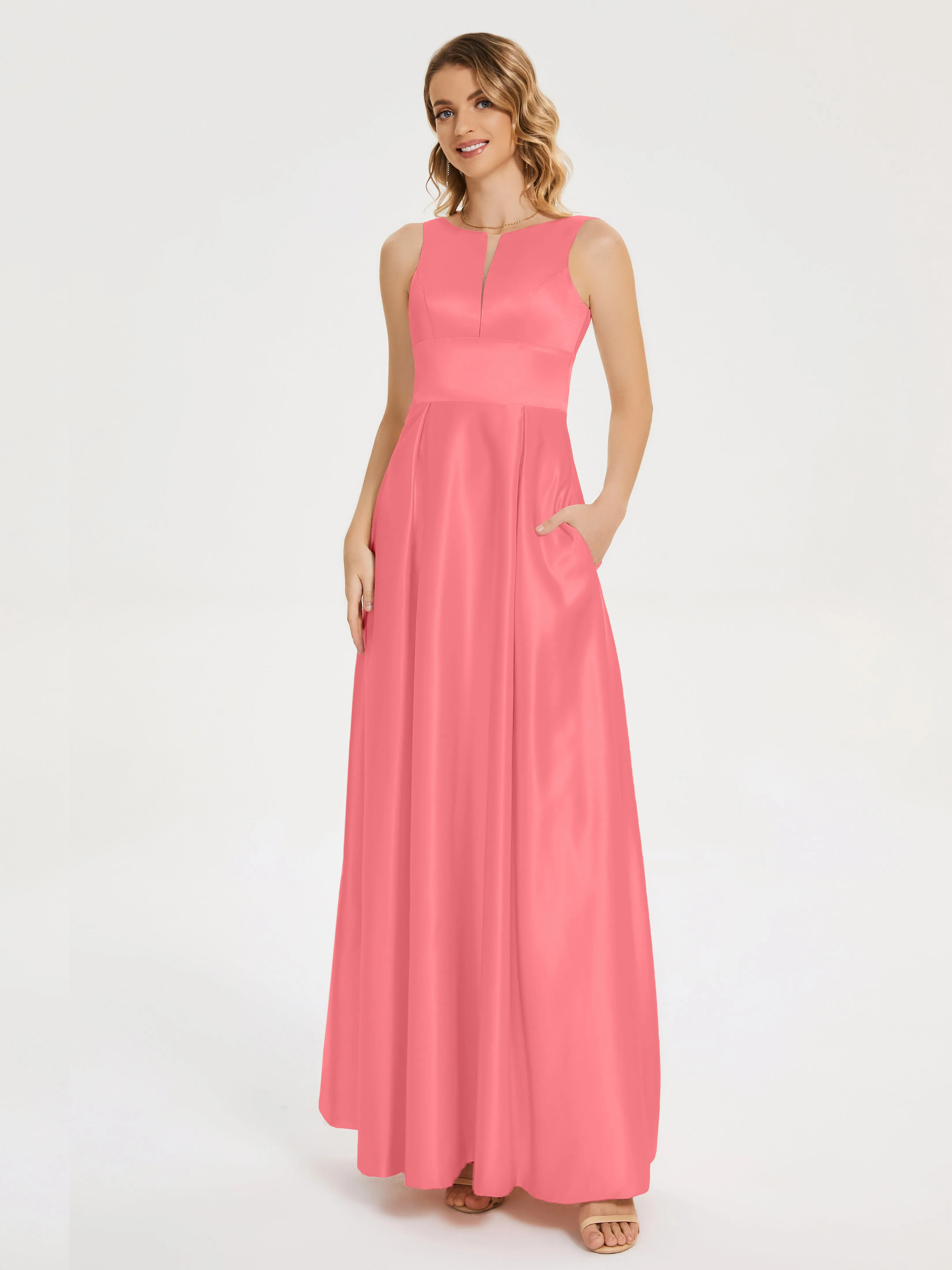 Modern A-line Satin Prom Dresses