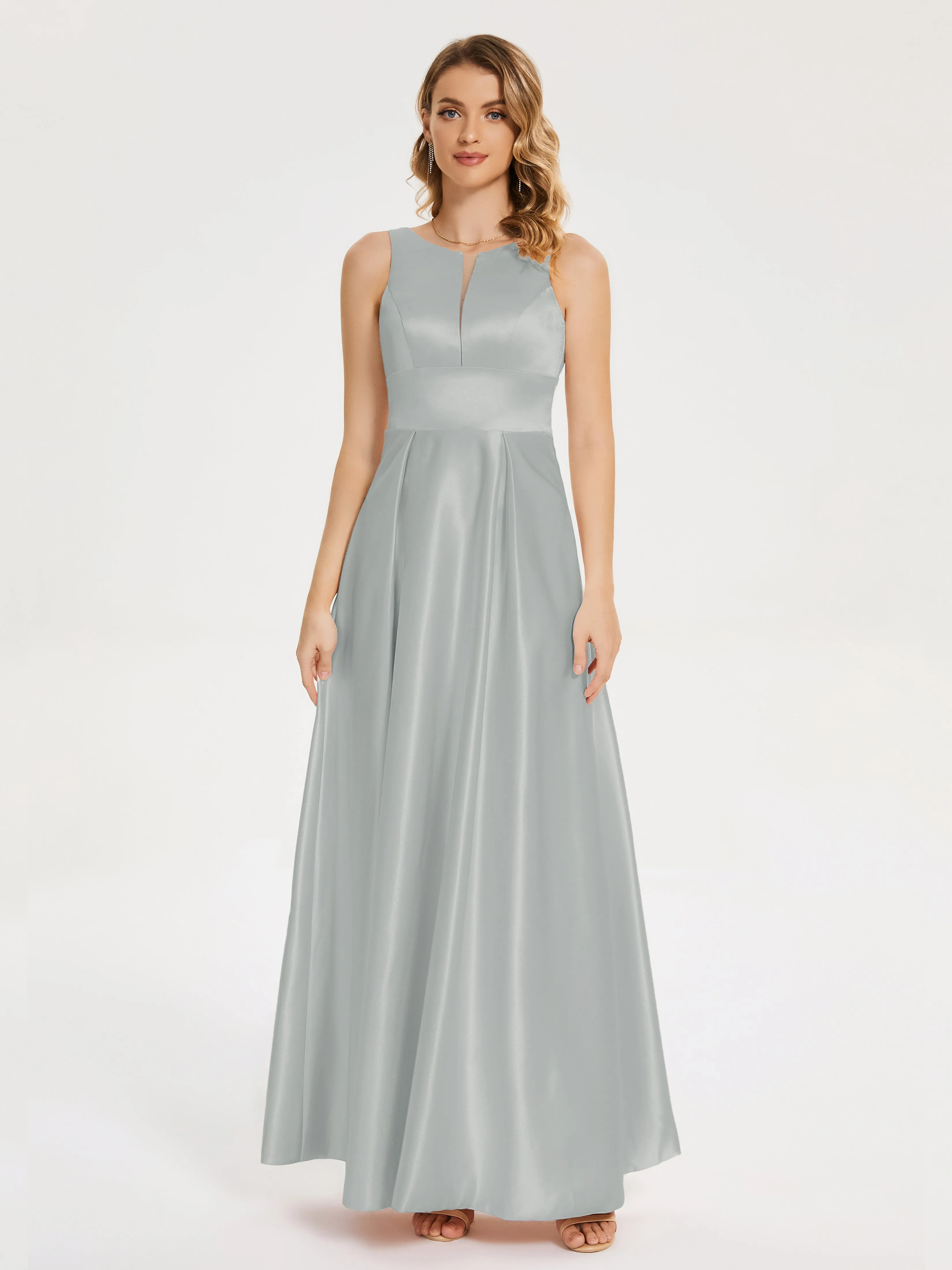 Modern A-line Satin Prom Dresses