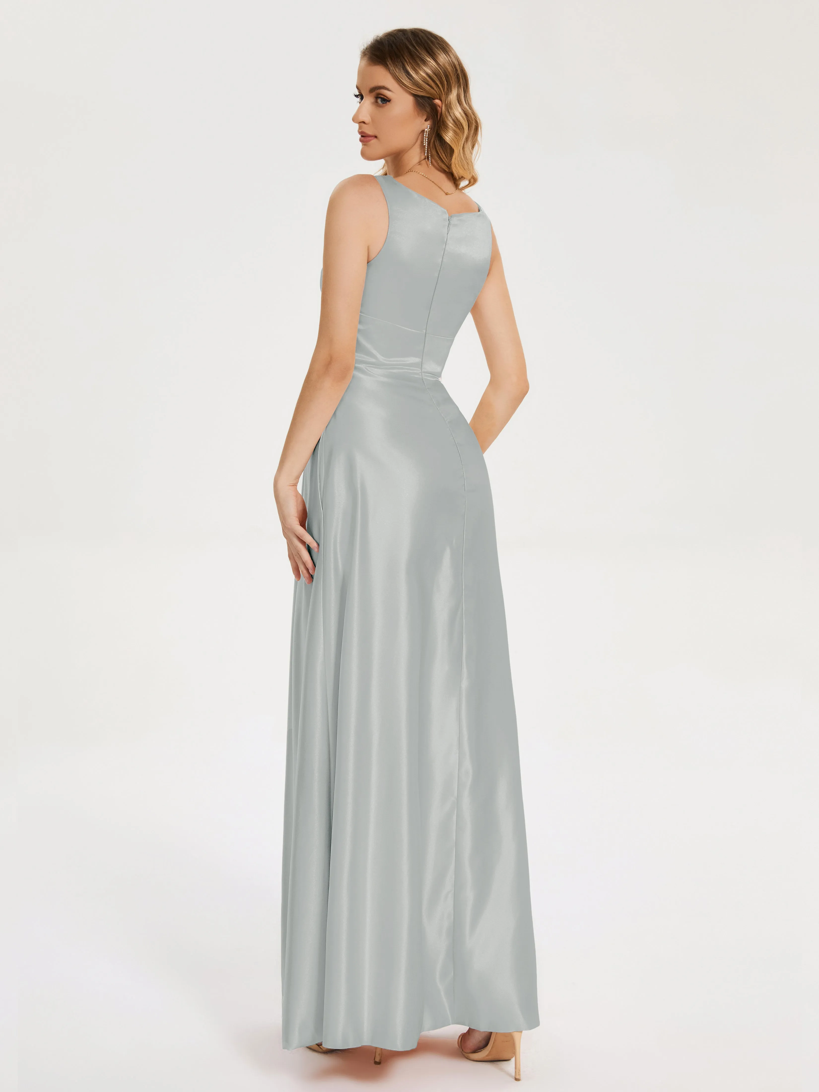 Modern A-line Satin Prom Dresses