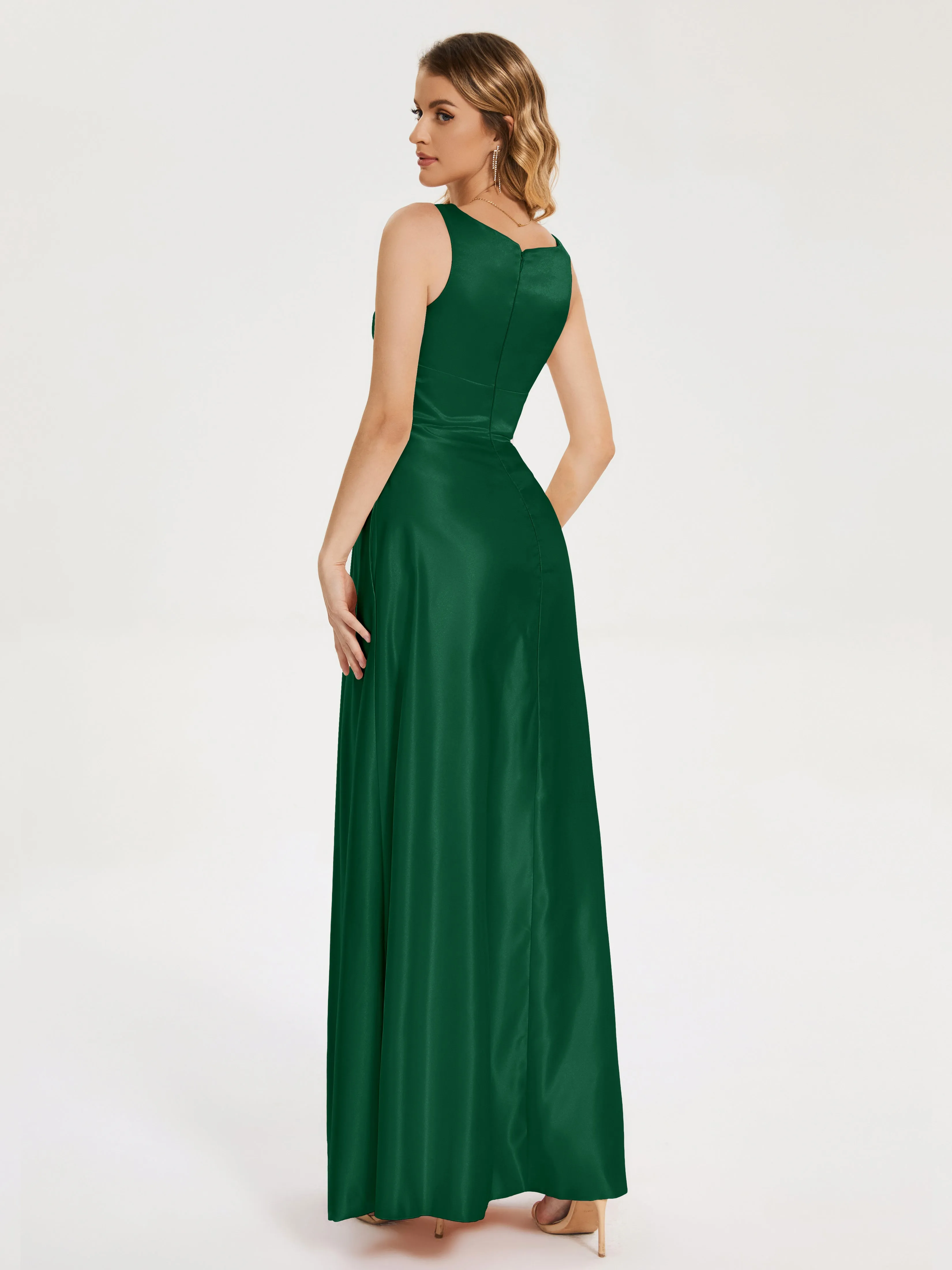 Modern A-line Satin Prom Dresses