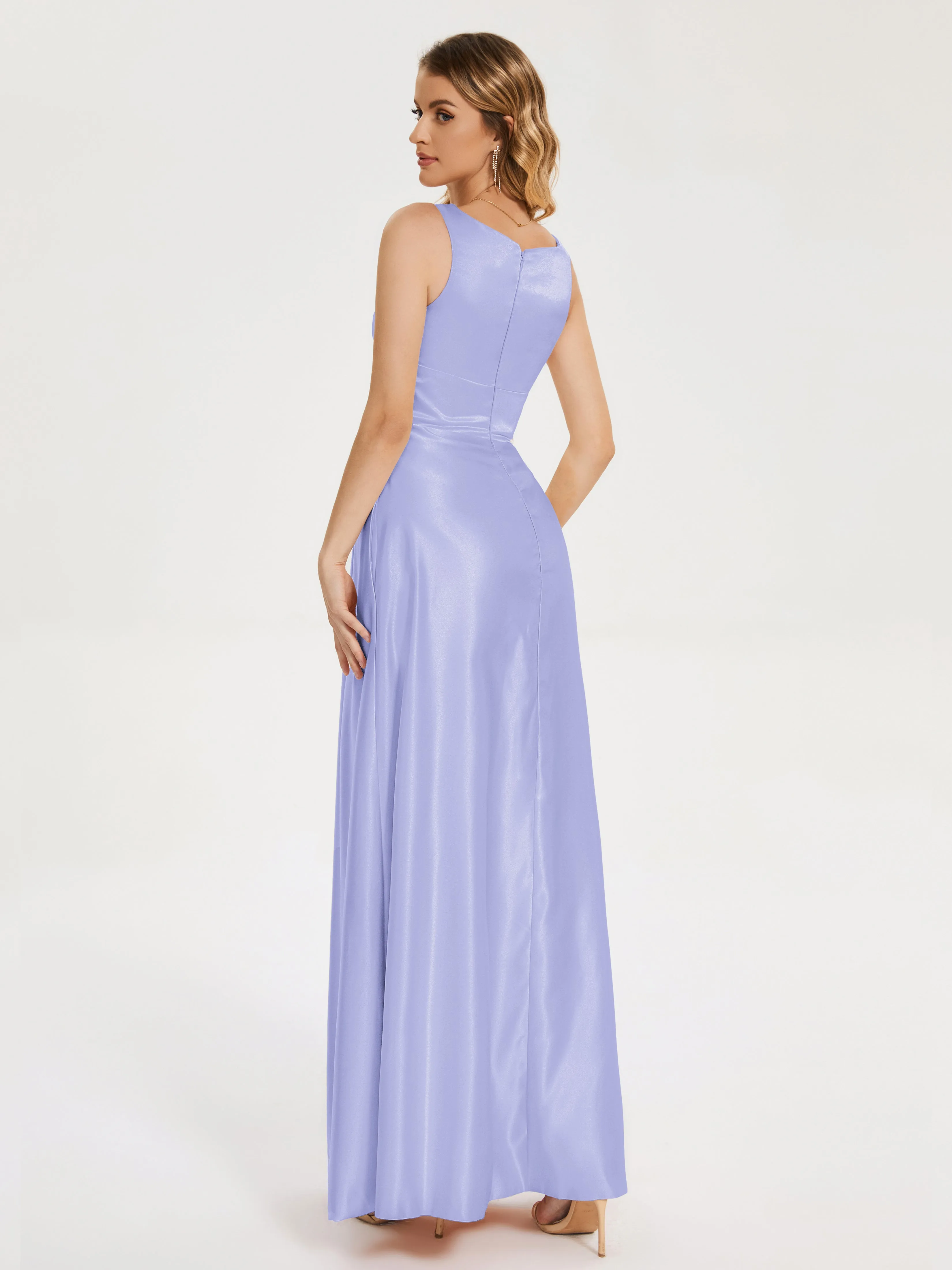 Modern A-line Satin Prom Dresses