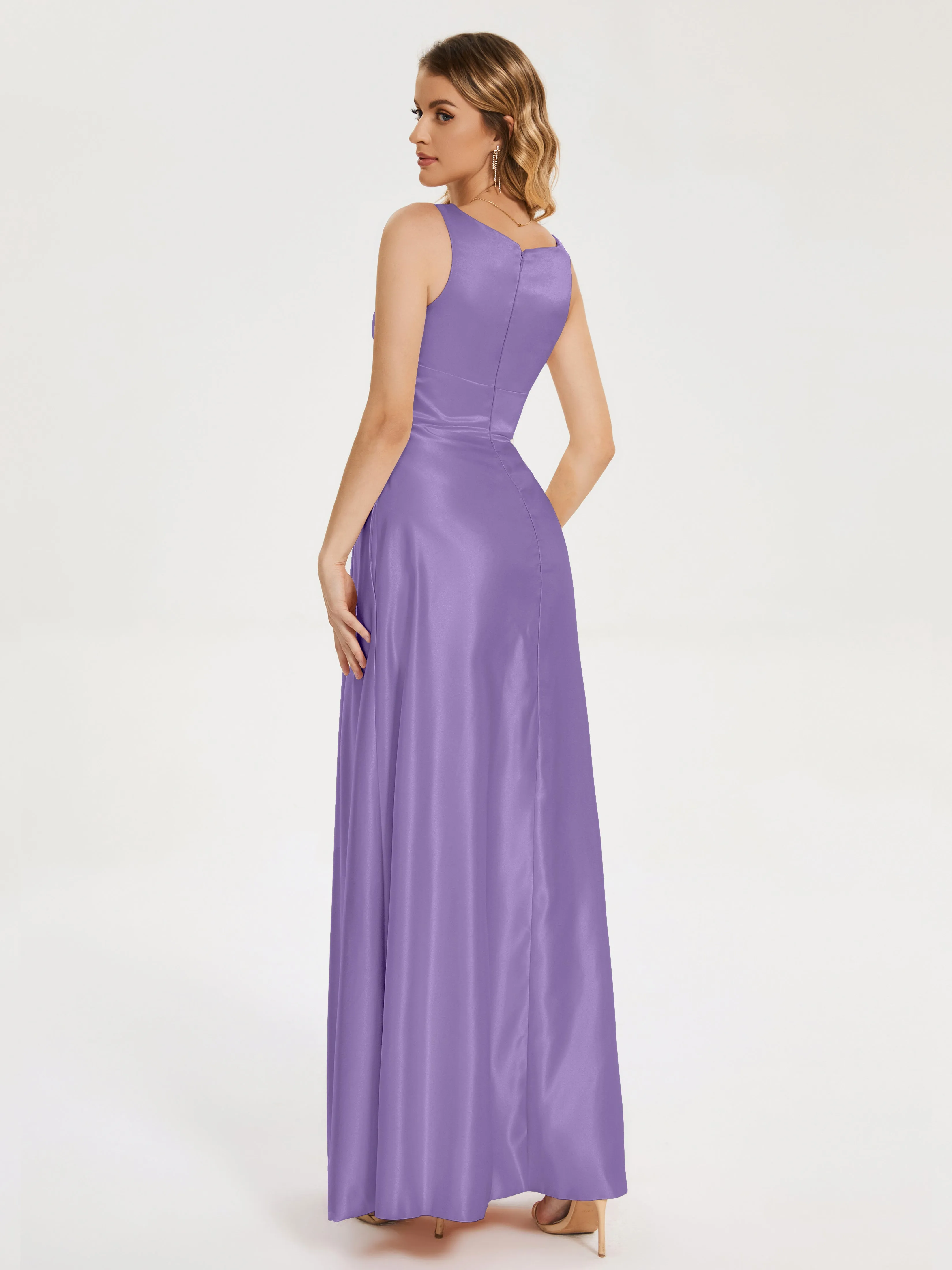 Modern A-line Satin Prom Dresses