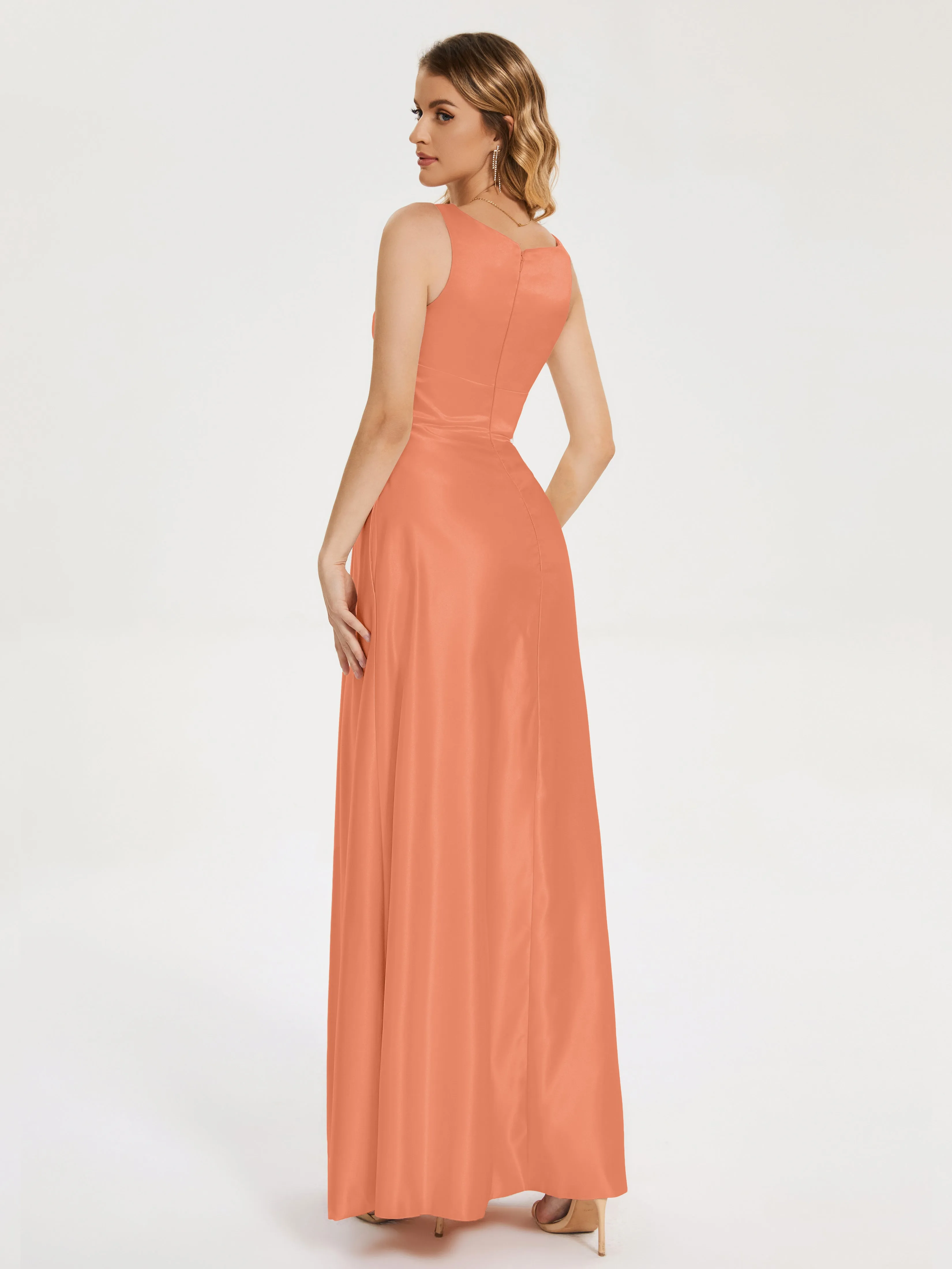 Modern A-line Satin Prom Dresses