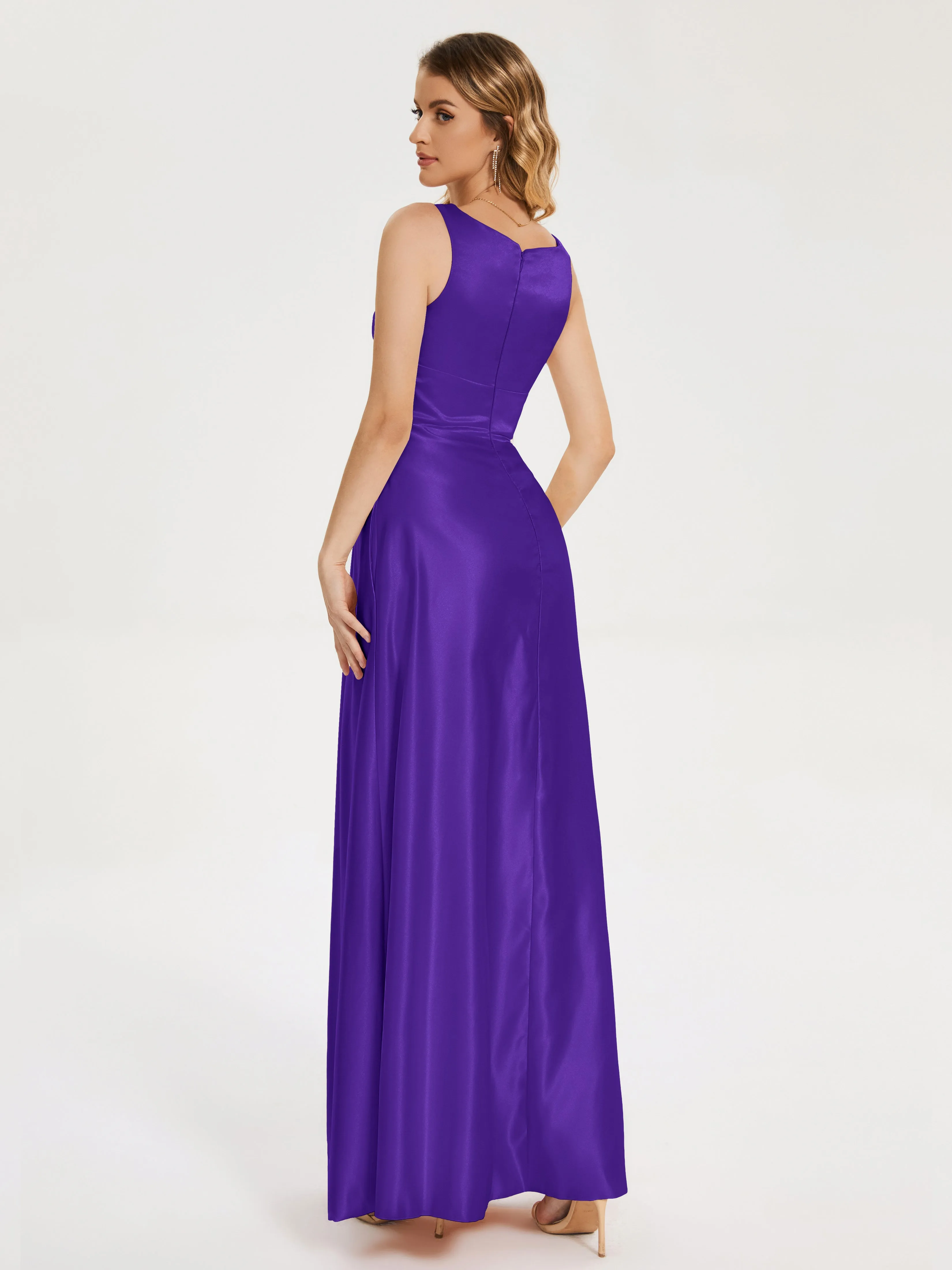 Modern A-line Satin Prom Dresses