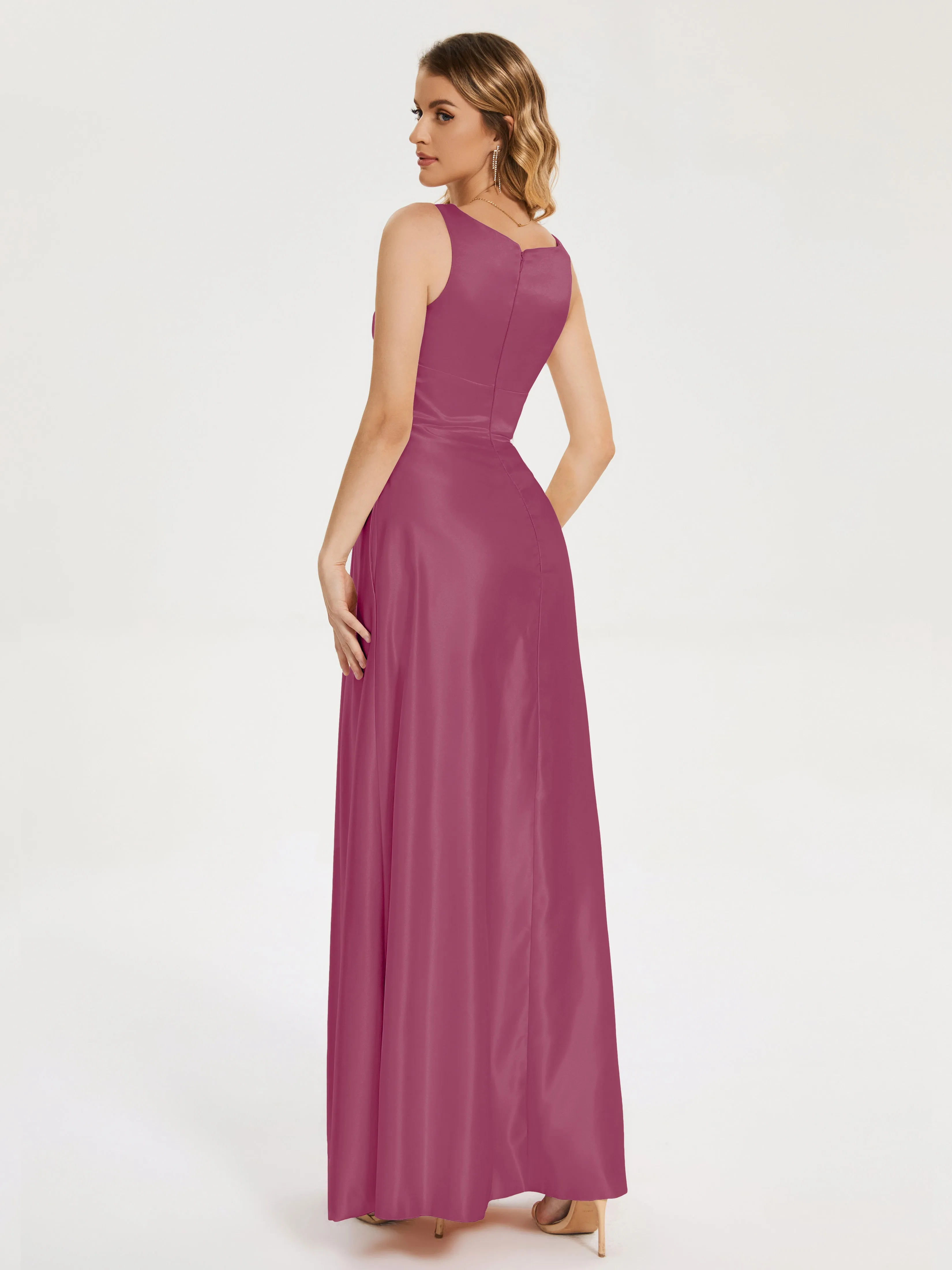 Modern A-line Satin Prom Dresses