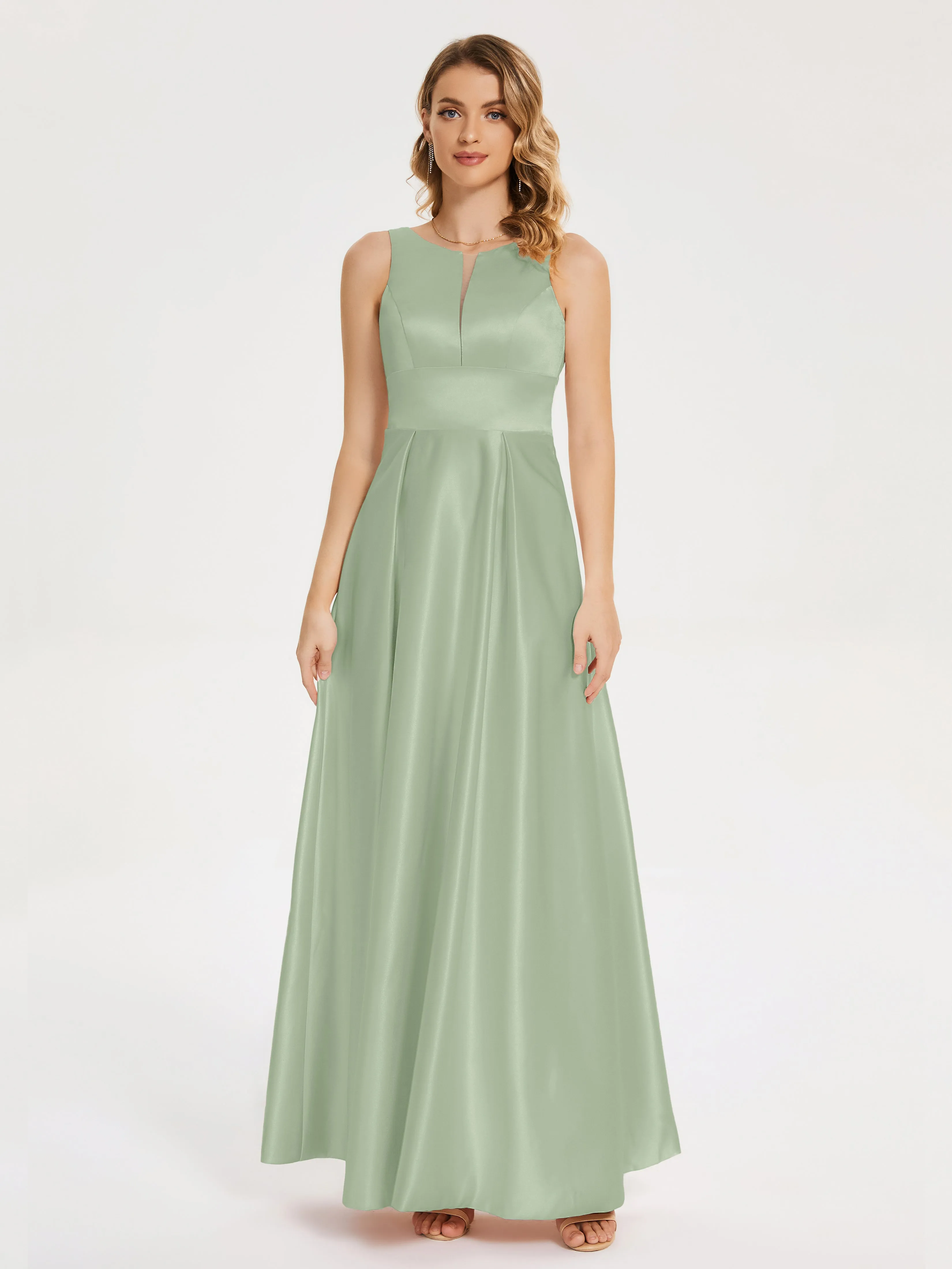Modern A-line Satin Prom Dresses