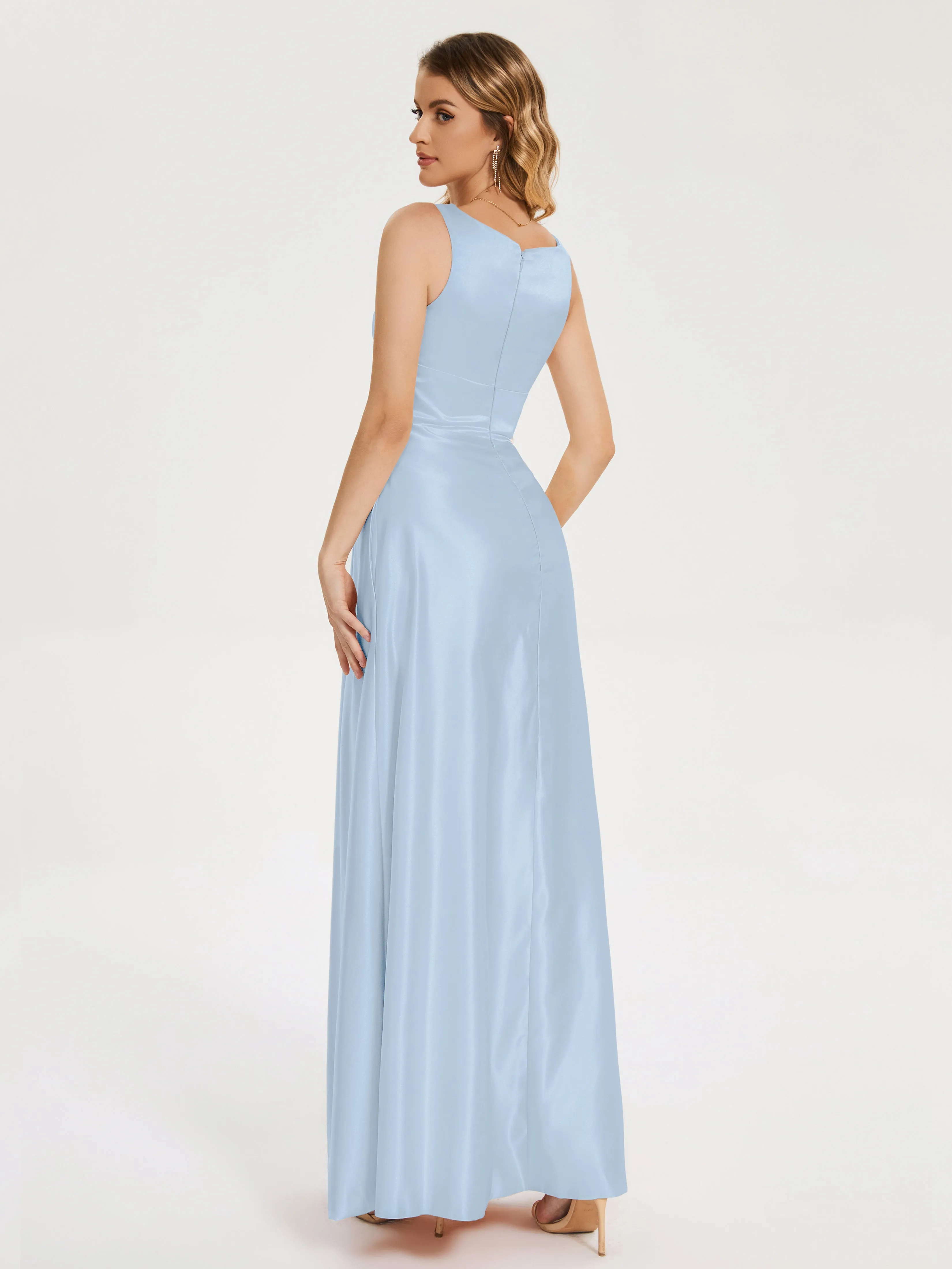 Modern A-line Satin Prom Dresses