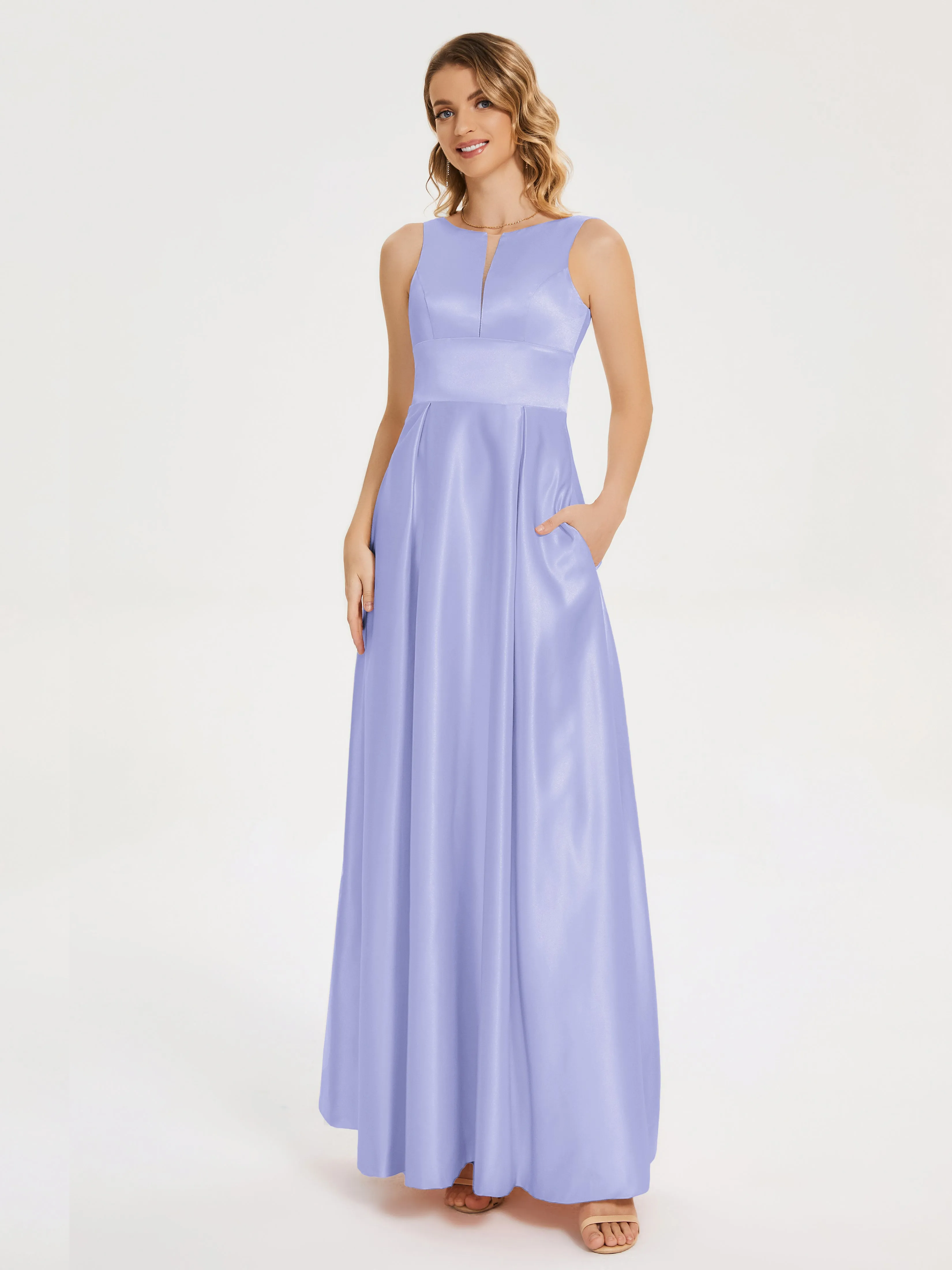 Modern A-line Satin Prom Dresses