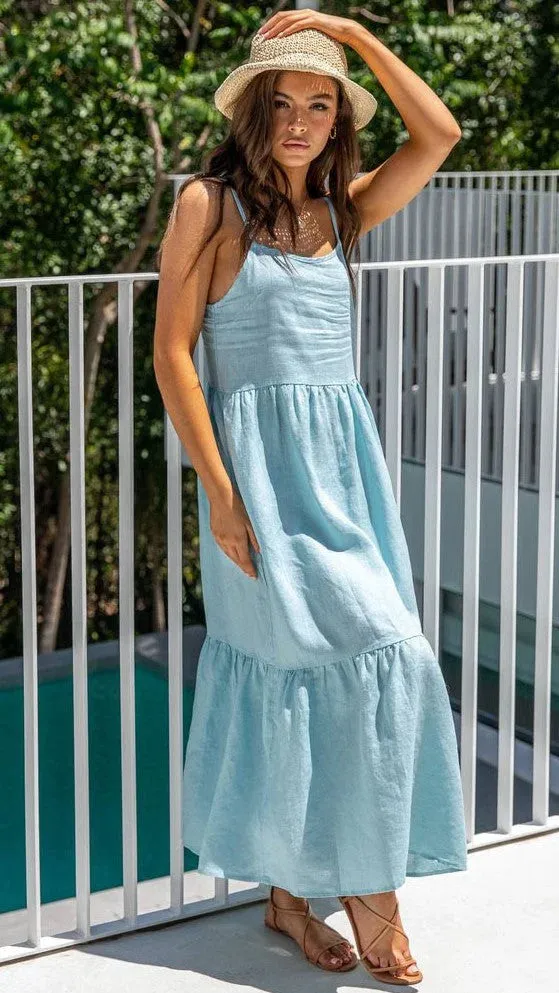 Morganna - Light Blue Casual Midi Dress
