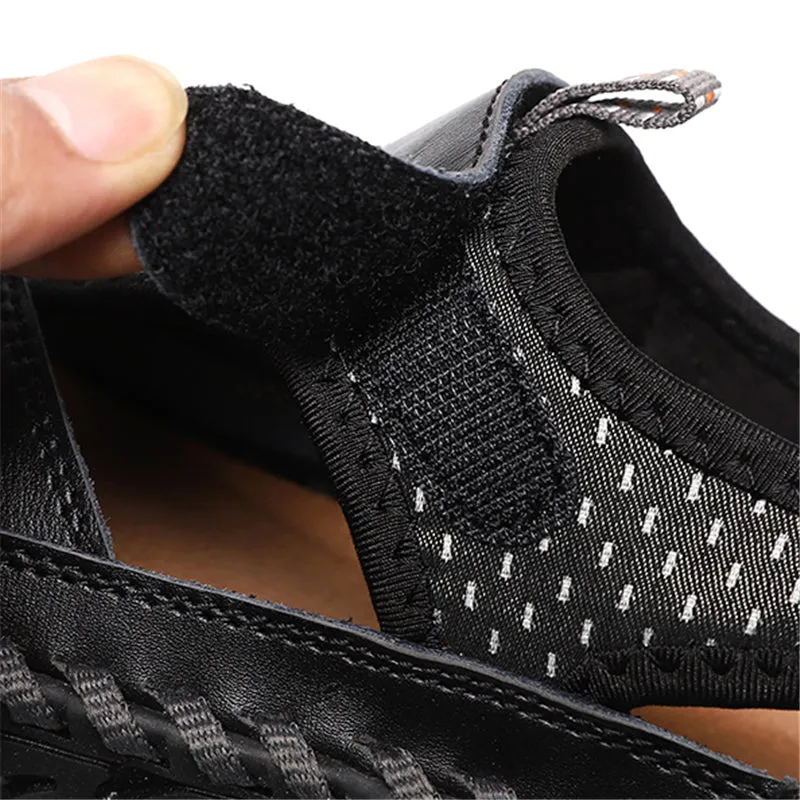New Breathable Men Casual Soft Cowhide Leather Sandals