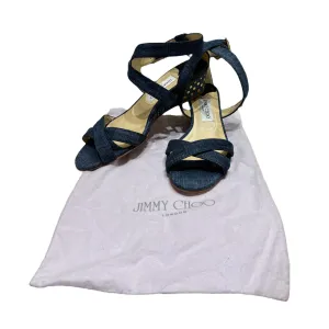NEW Jimmy Choo Denim Low Wedges