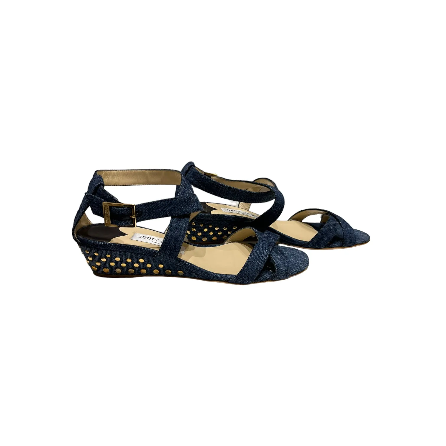 NEW Jimmy Choo Denim Low Wedges