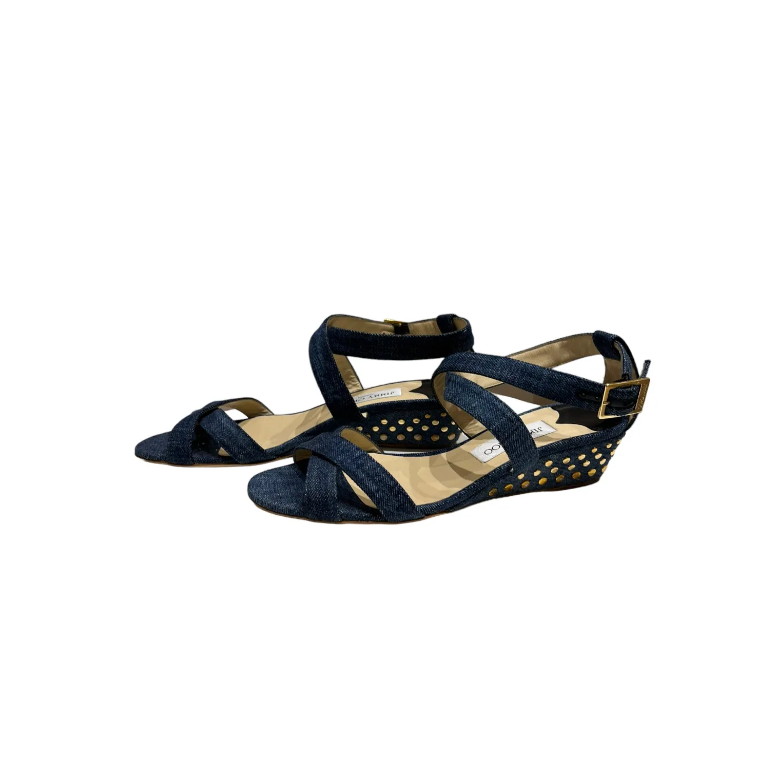 NEW Jimmy Choo Denim Low Wedges
