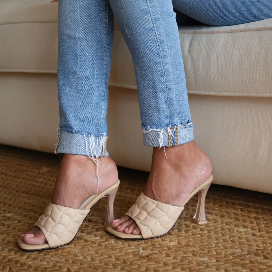 Nude Quilted Heels