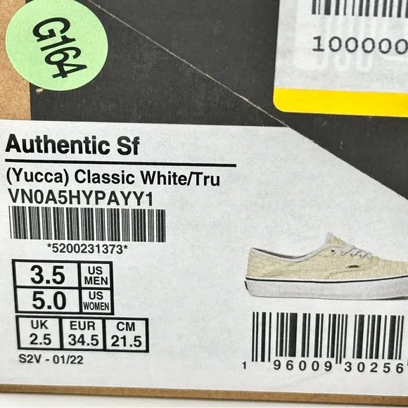 NWT Vans Authentic SF Classic Low Top Sneaker in Cream off white x Yucca Fins