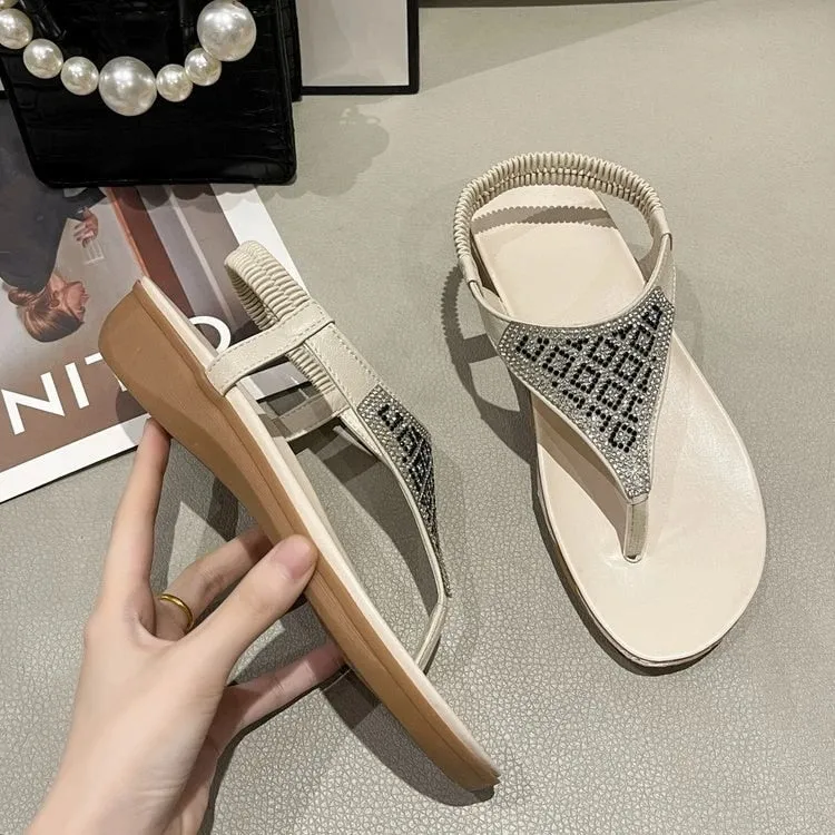 OCW Orthopedic Women Rhinestones Sandal Arch Support Breathable Anti Skid Chic Beach Flipflop