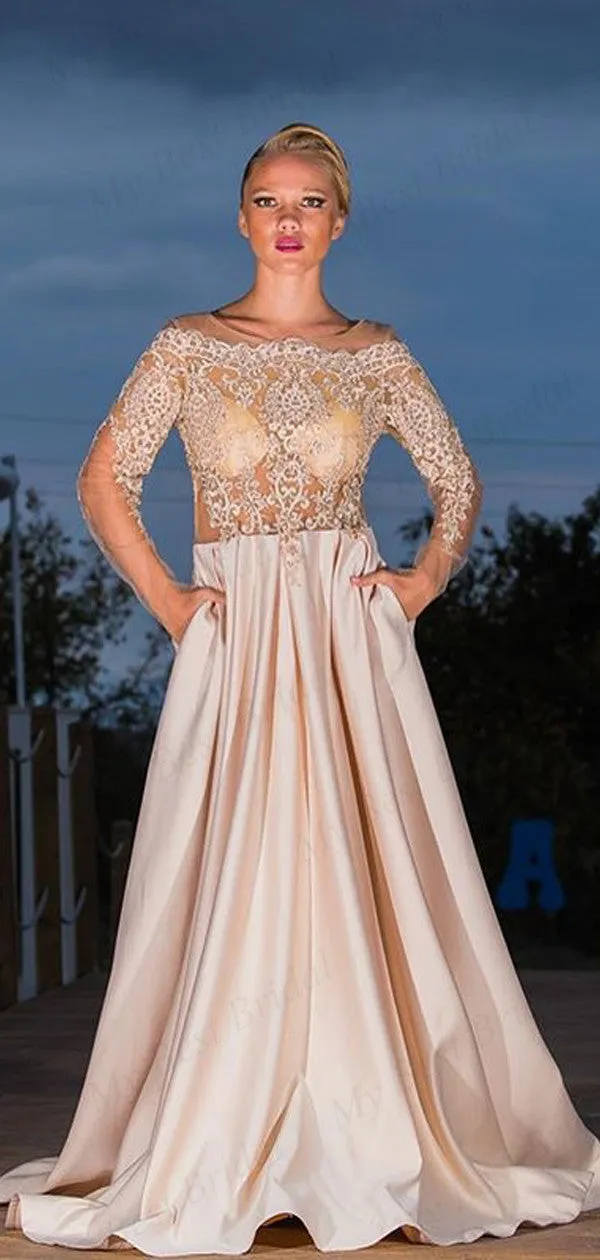 Off-the-Shoulder Ivory Lace Evening Dresses ,Cheap Prom Dresses,PDY0614