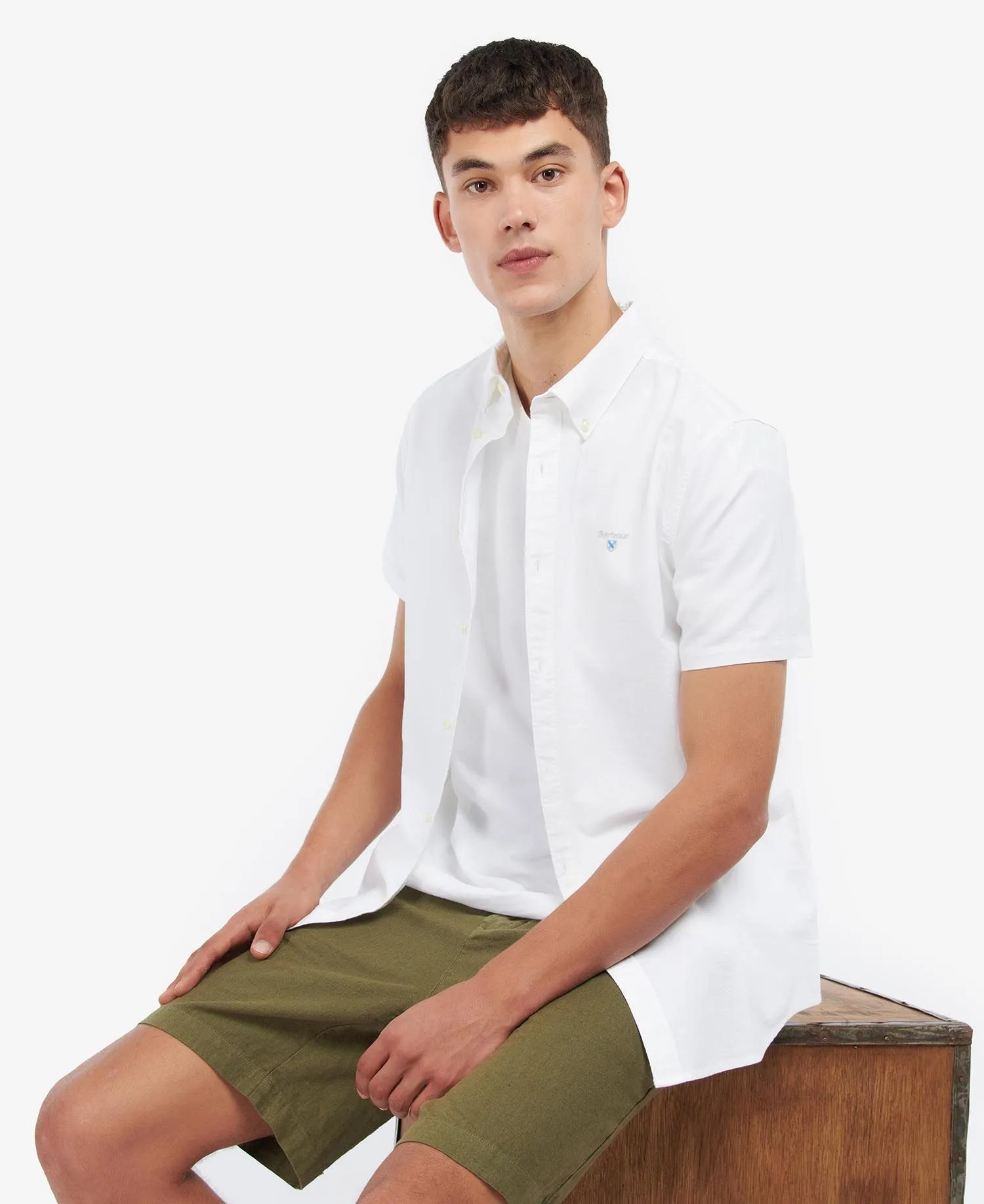 Oxford Short Sleeve Tailored Shirt in White