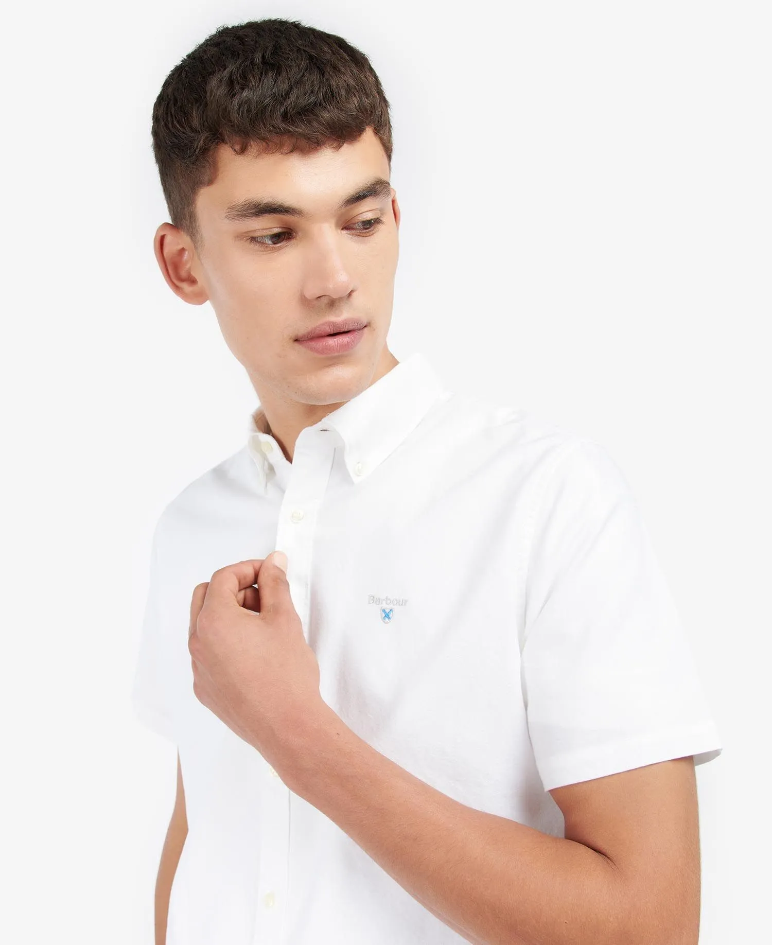 Oxford Short Sleeve Tailored Shirt in White