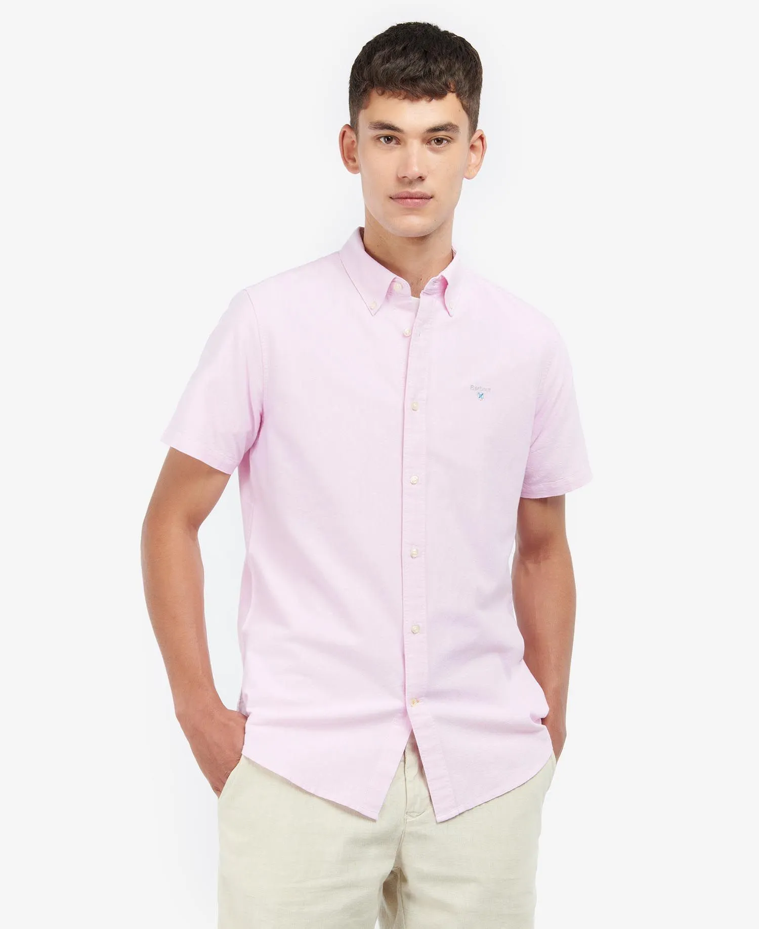 Oxford Tailored Short-Sleeved Shirt in Pink