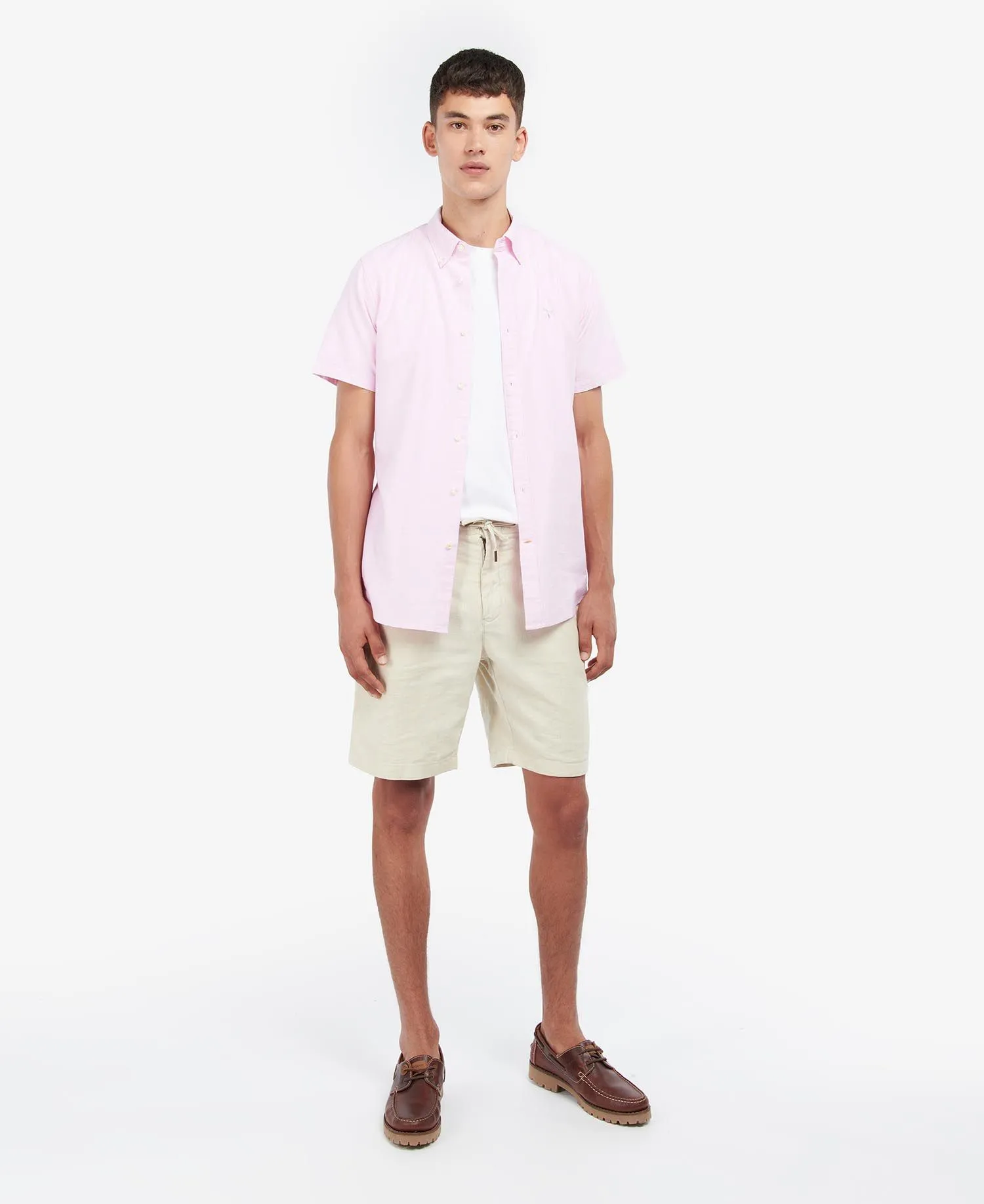 Oxford Tailored Short-Sleeved Shirt in Pink