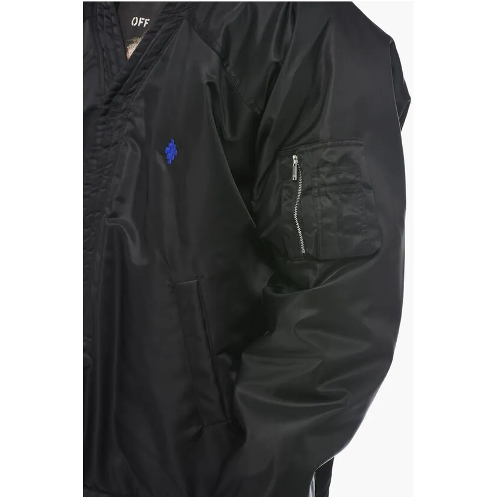 Padded CROSS KIMONO Bomber Jacket with Snap Buttons