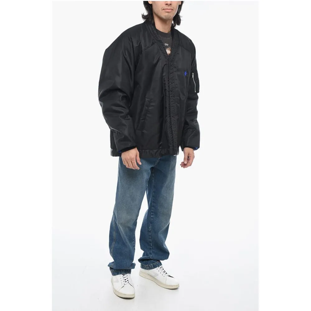 Padded CROSS KIMONO Bomber Jacket with Snap Buttons
