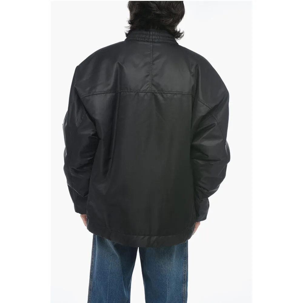 Padded CROSS KIMONO Bomber Jacket with Snap Buttons