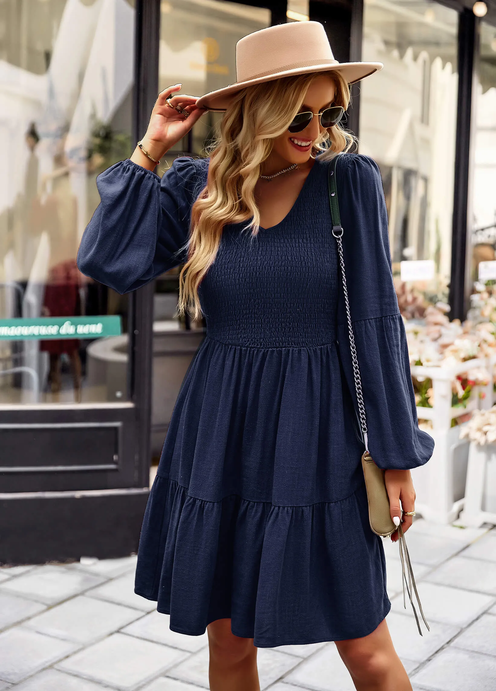 Paperine Midi Dress - Navy