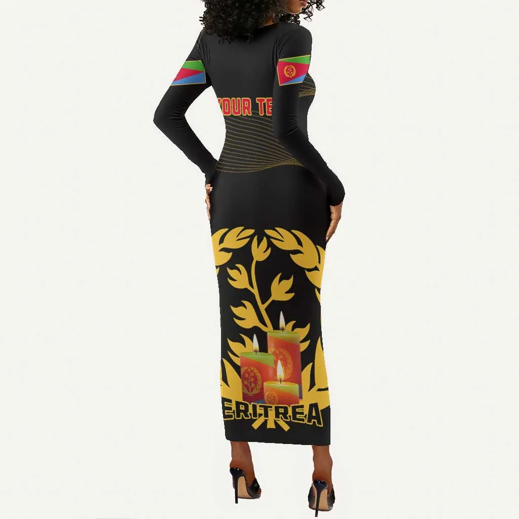 Personalised 20 June Eritrea Martyrs Day Long Sleeve Bodycon Dress Glory To Our Martyrs LT14