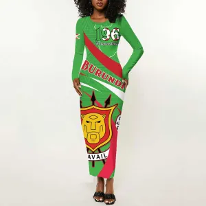 Personalized Burundi Long Sleeve Bodycon Dress 63rd Anniversary of Independence LT15