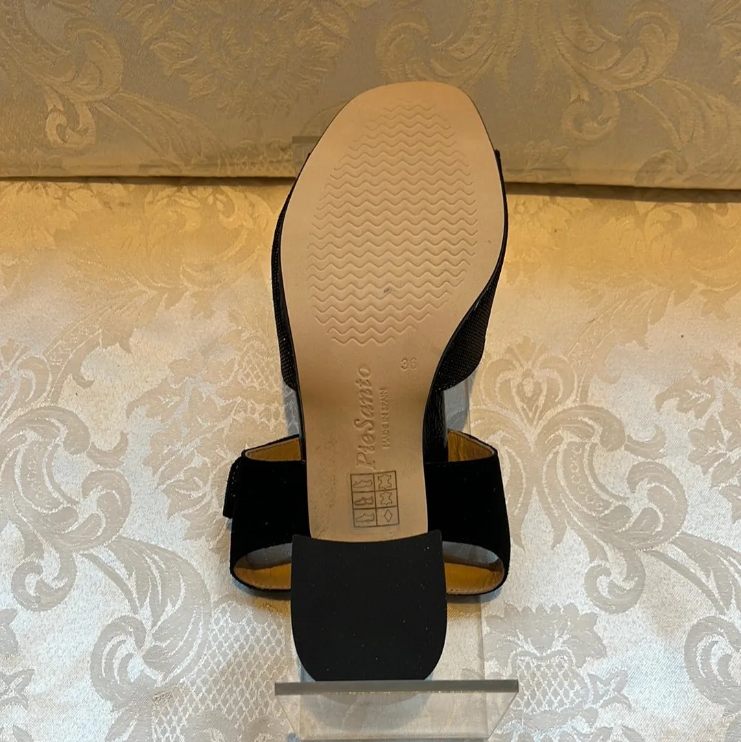 PIE SANTO 220291 BLACK VEGAS BRONZE BLOCK HEEL SANDAL