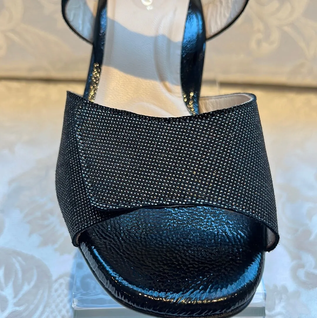 PIE SANTO 220291 BLACK VEGAS BRONZE BLOCK HEEL SANDAL