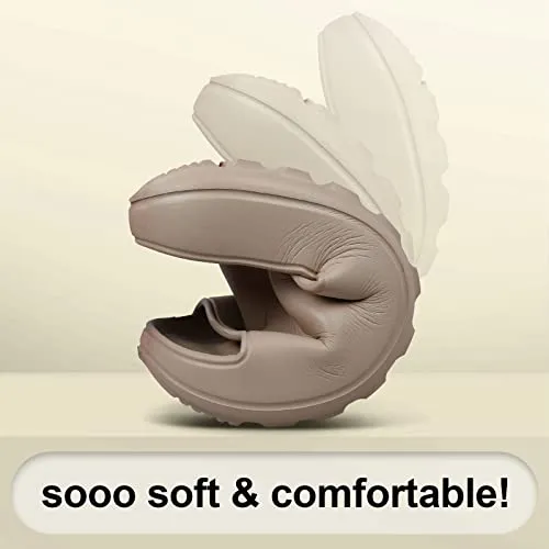 Pillow Slides for Women Squishy Cloud Cushion Sandals Summer Slippers with Comfort Khaki 8.5-9 Women/7-7.5 Men