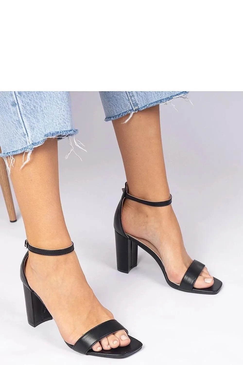 Pink high-heeled sandals