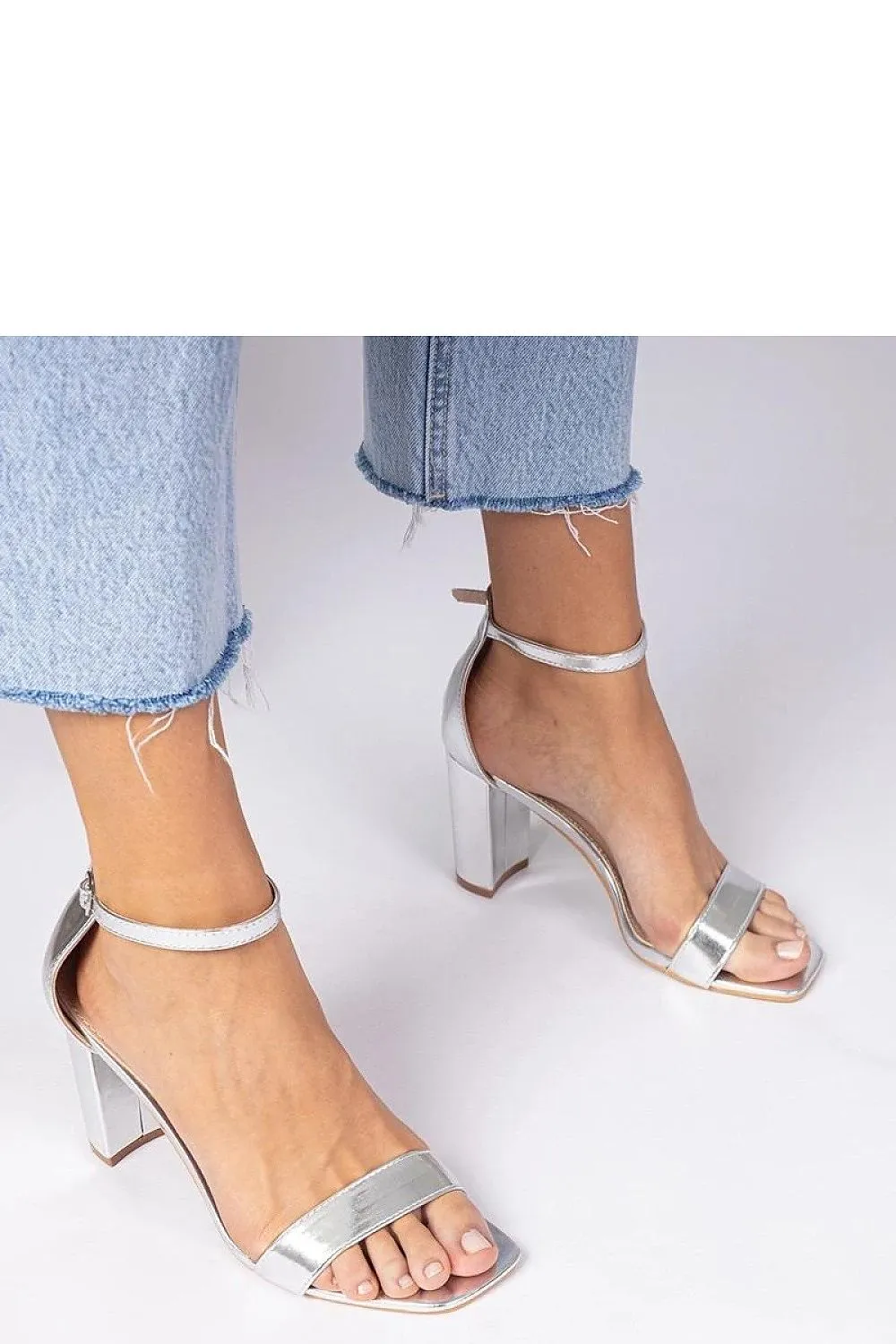 Pink high-heeled sandals