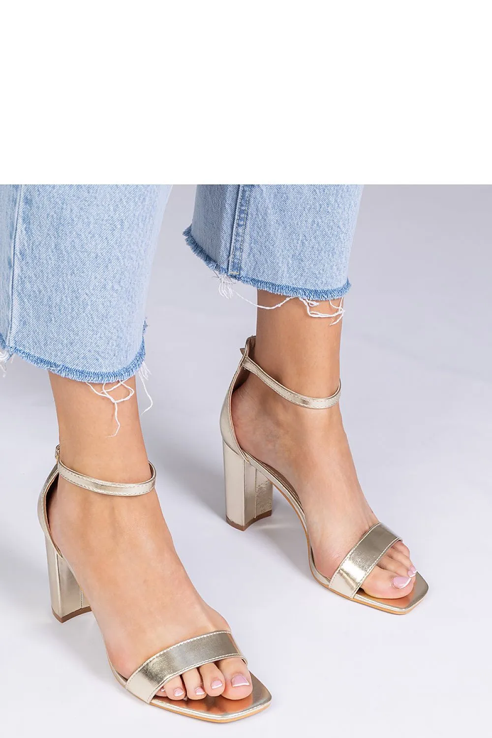 Pink high-heeled sandals